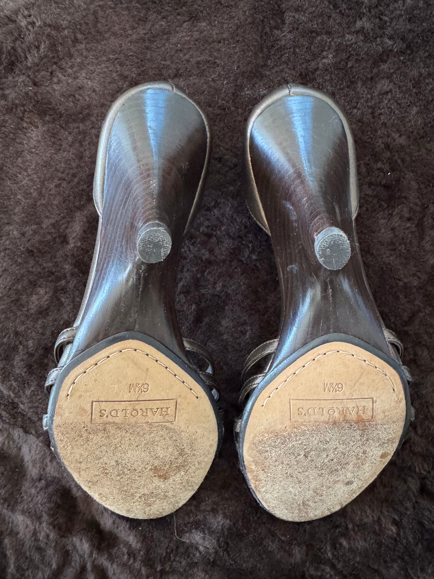 Harold's Bronze Leather Wedge Sandals