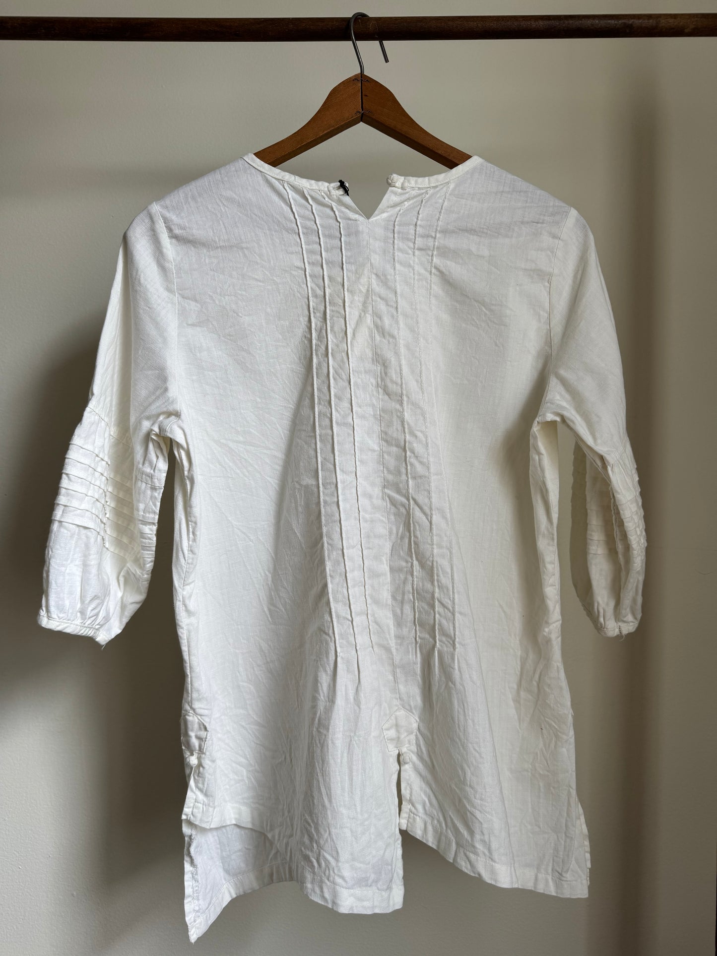 Vintage Handmade Pintuck Top in White