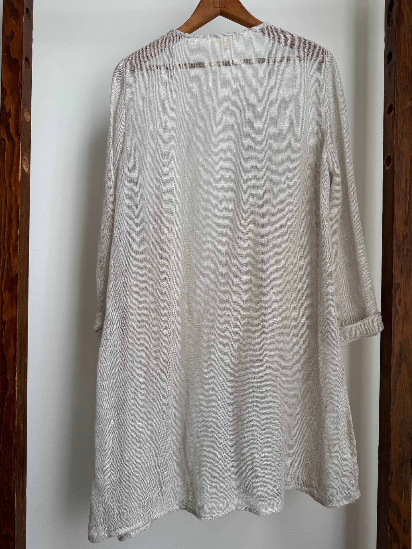 Reclaimed Eileen Fisher Open Weave Cardigan in Sand