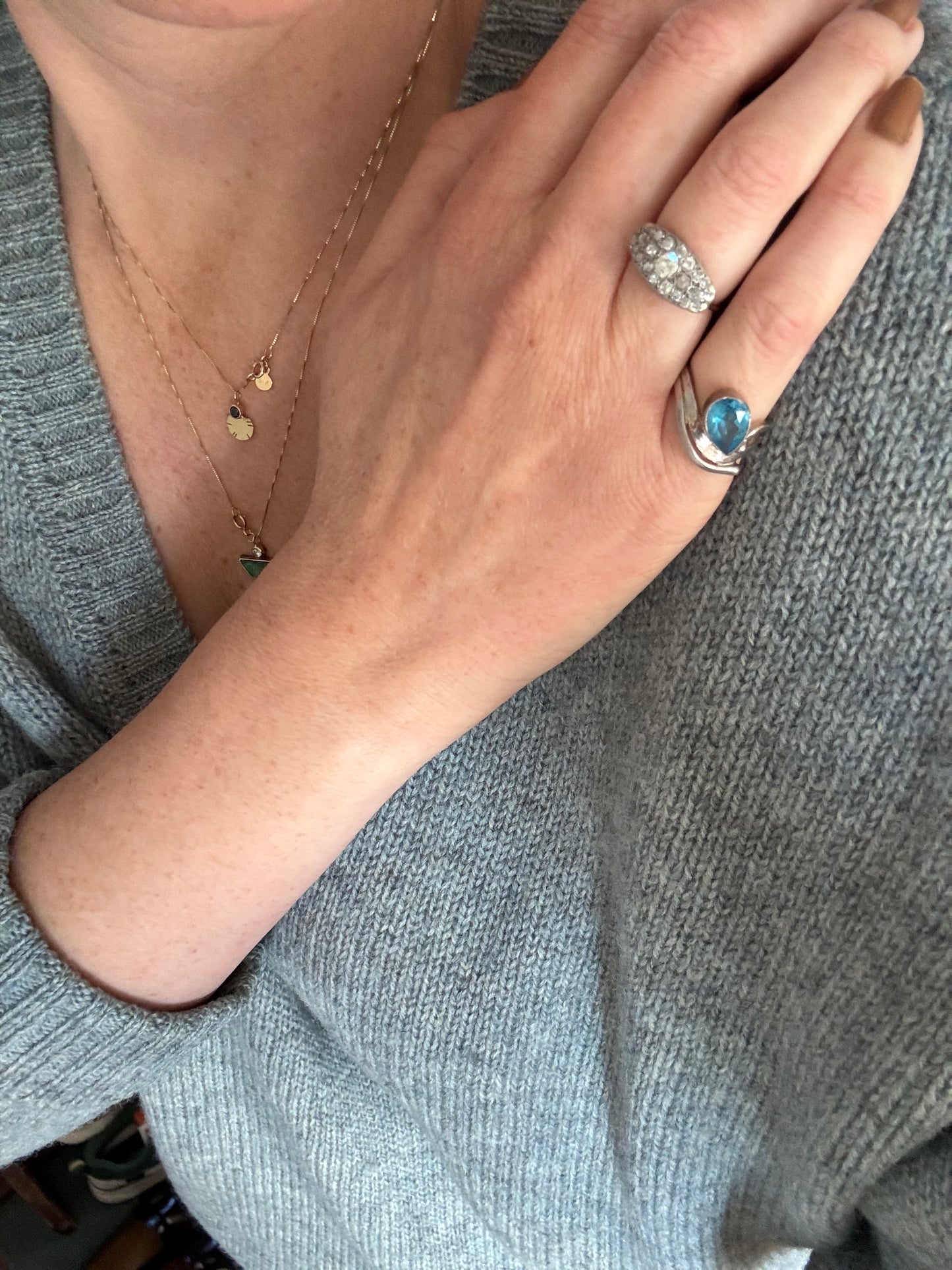 Silver & Blue Stone Ring