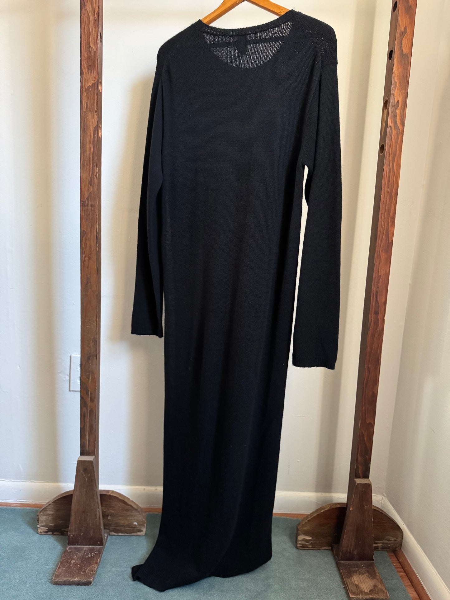 Reclaimed Tom Scott Full Length Cashmere Sweater in Black