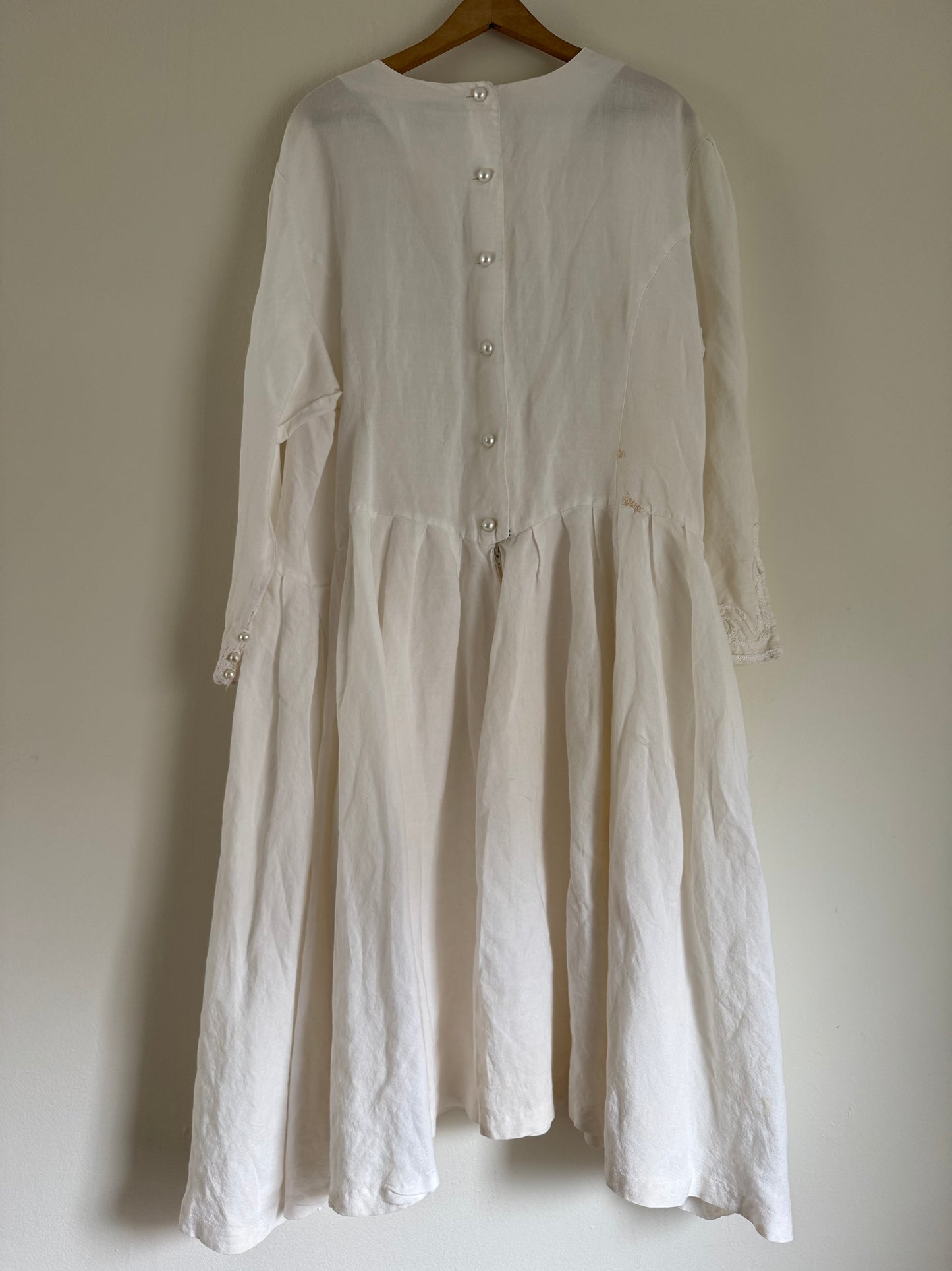 Vintage Kathie Lee Krewel Ramie Dress in White