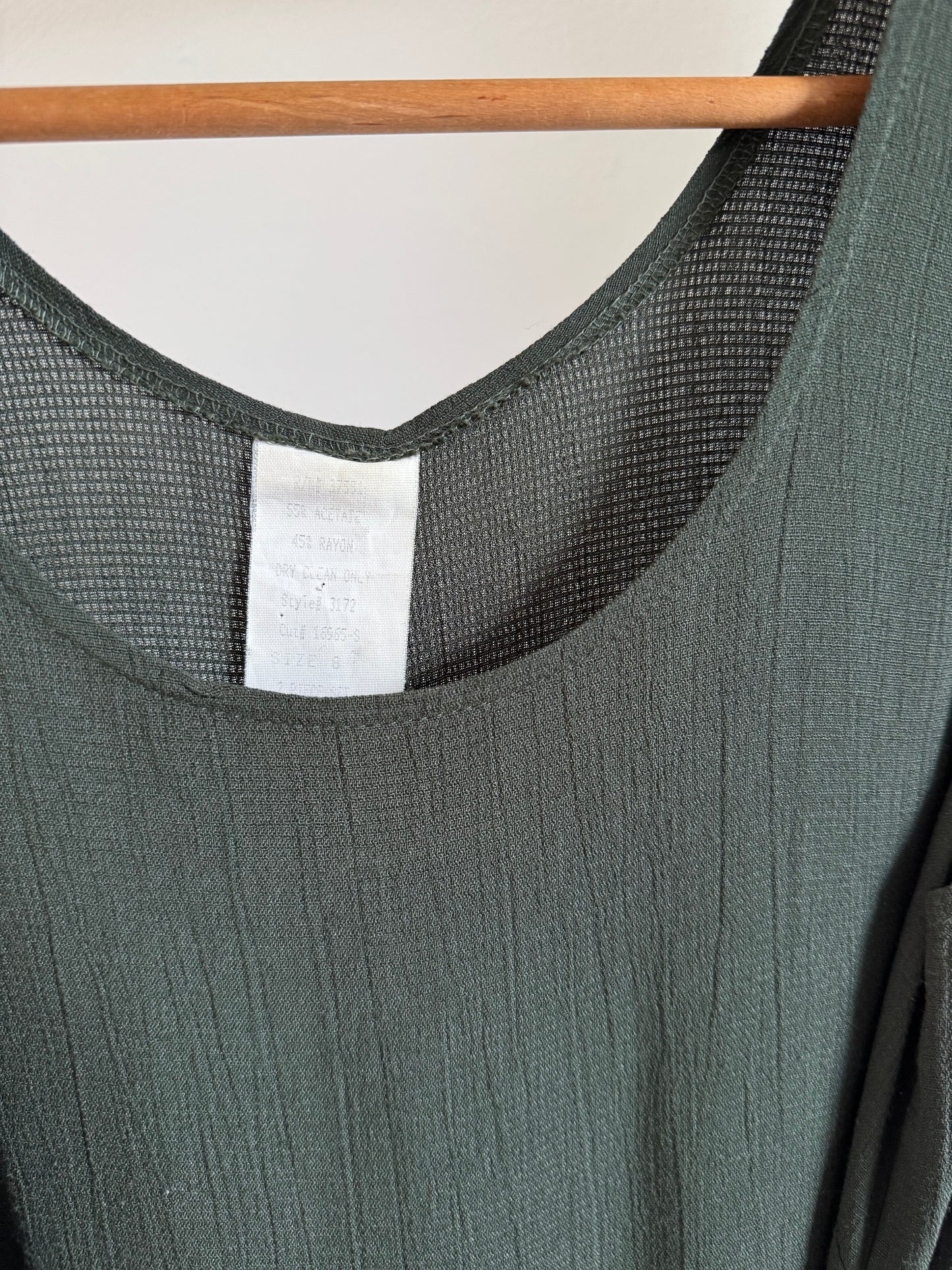 Reclaimed Rayon Tank Dress in Olive