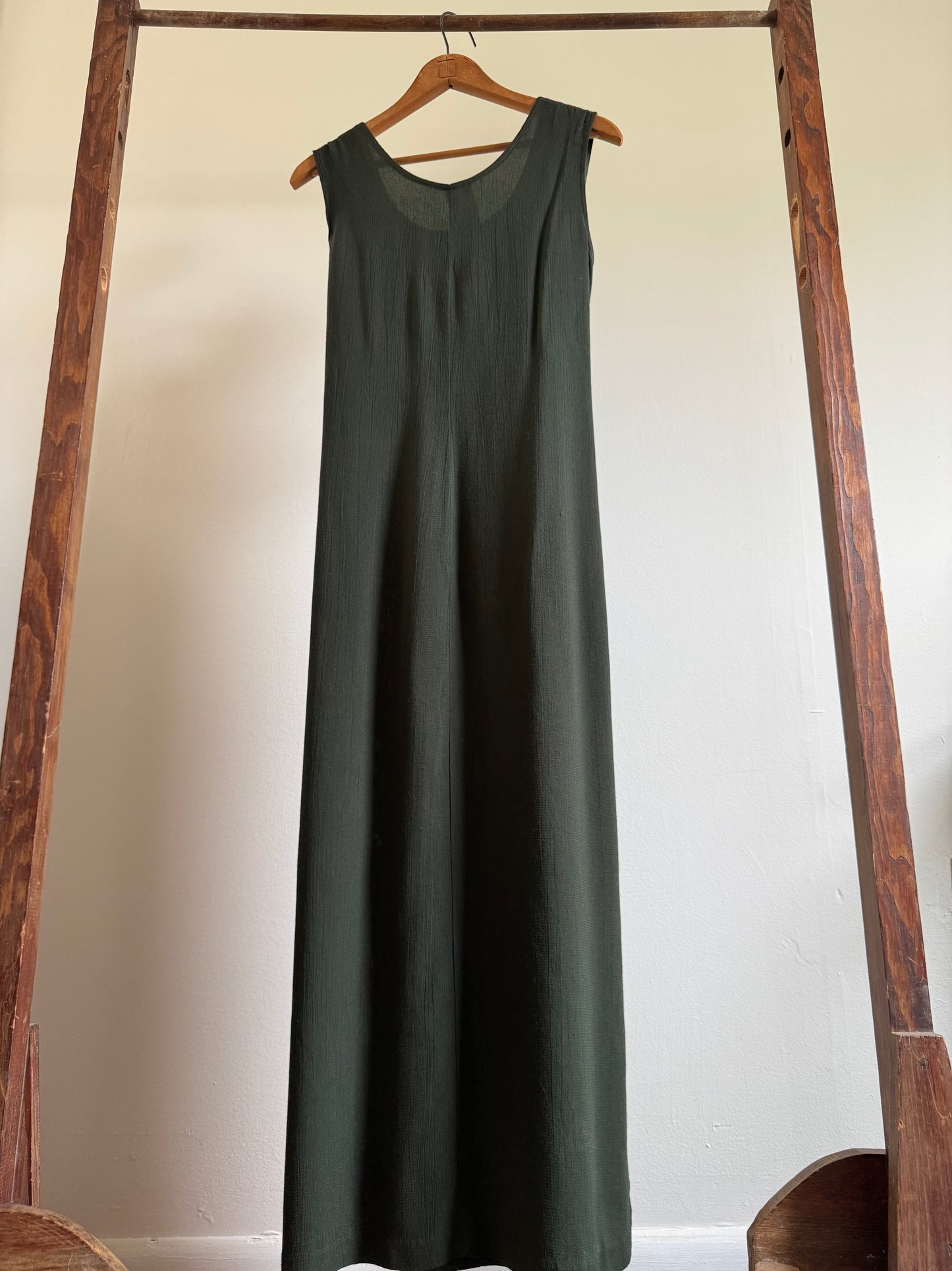 Reclaimed Rayon Tank Dress in Olive
