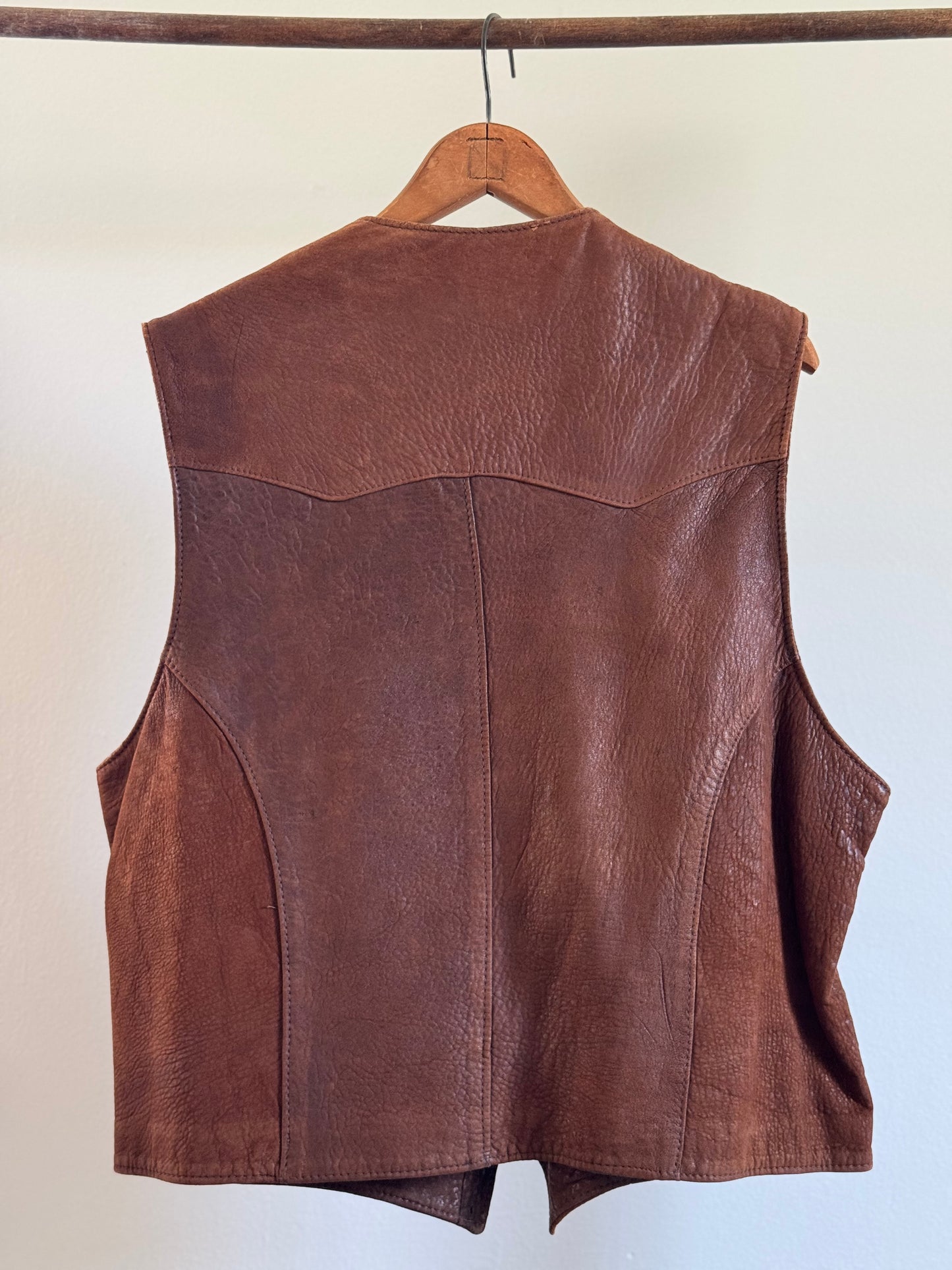 Vintage Leather Vest in Chestnut