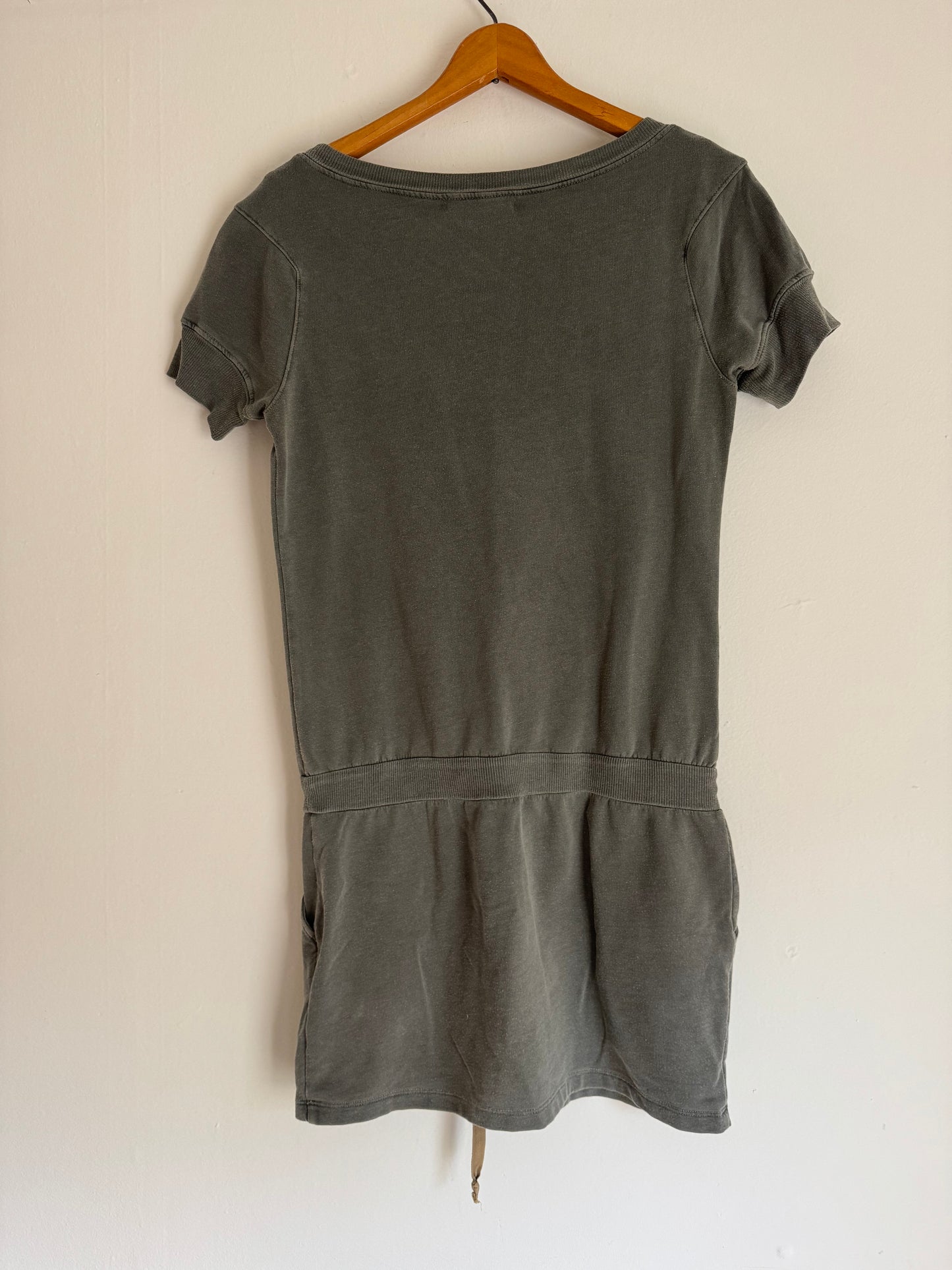 39sixtyone @ Velvet Sweatshirt Dress in Faded Olive