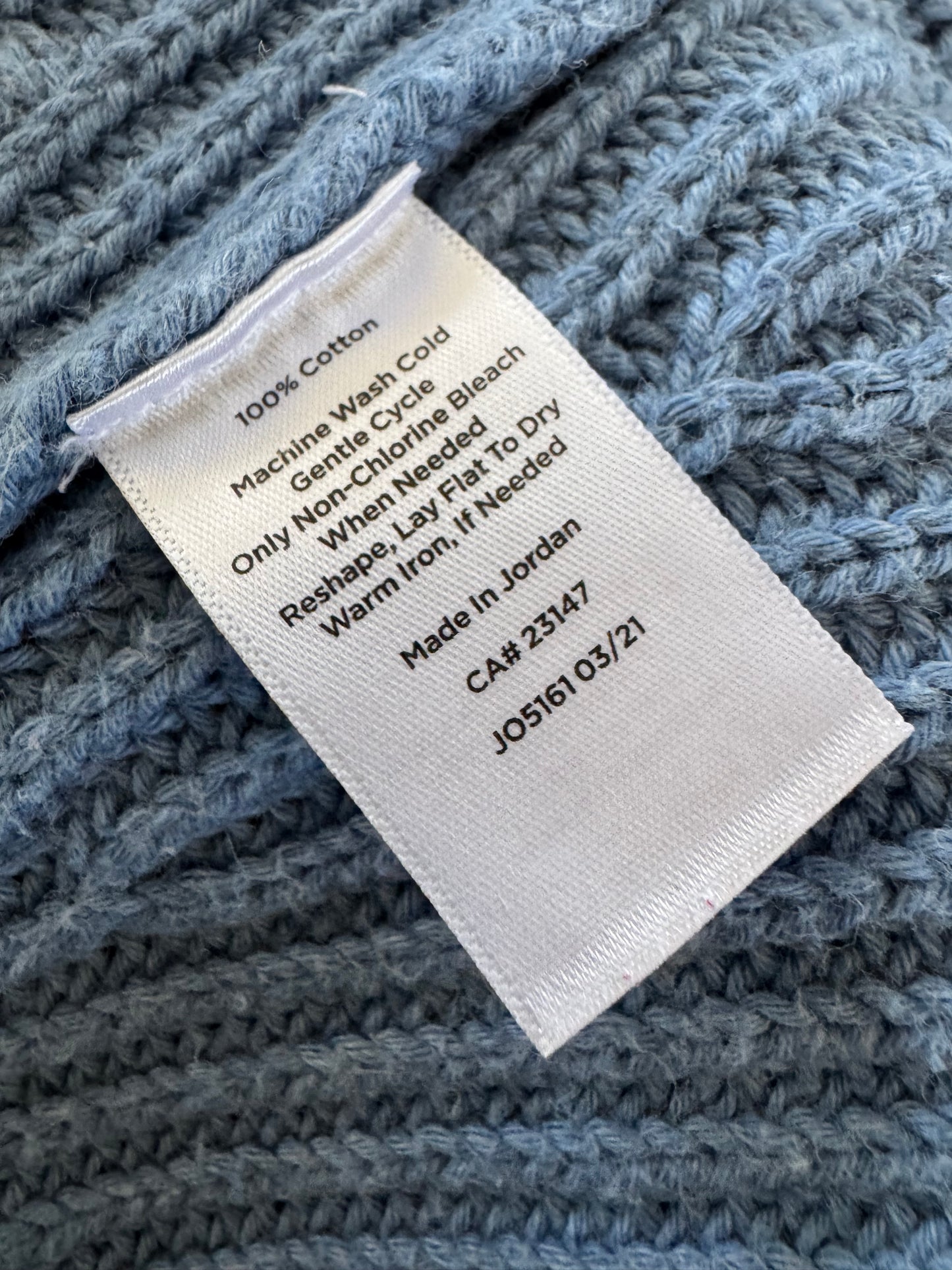 Talbots Cotton Ribbed Sweater in Steel Blue