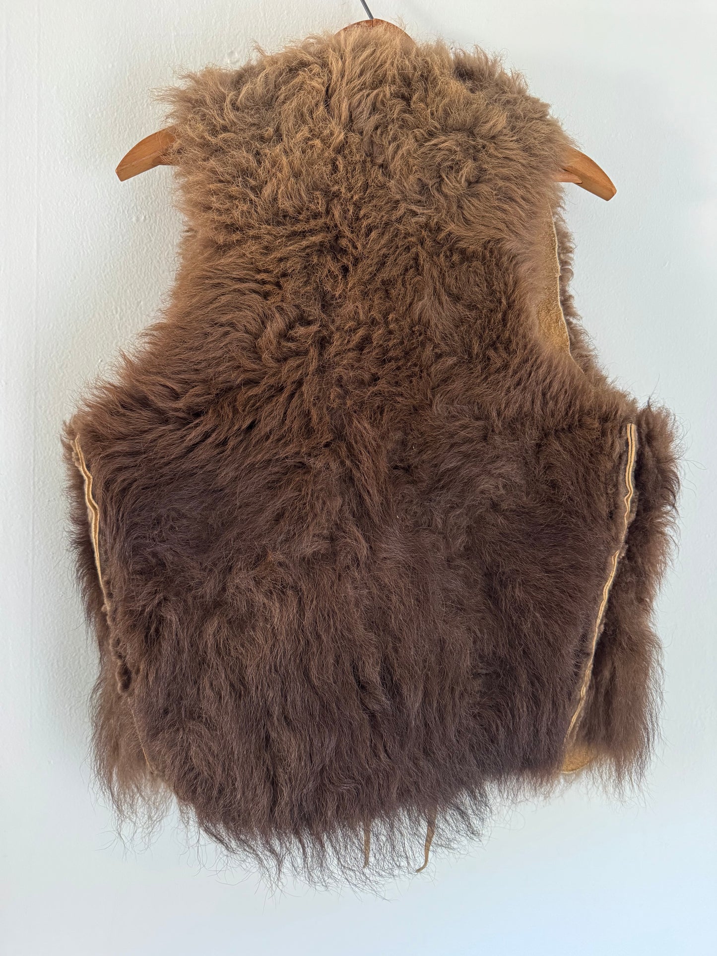 Vintage Buffalo Hide Vest in Tan/Chocolate