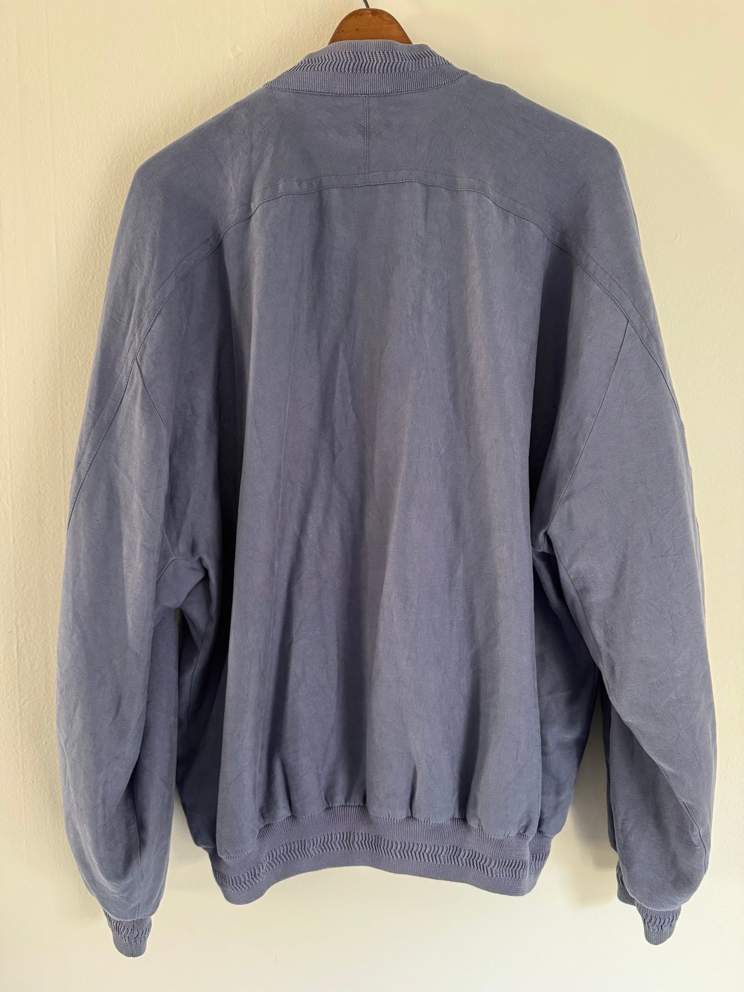St. Croix Knits Zip Up Jacket in Steel Blue
