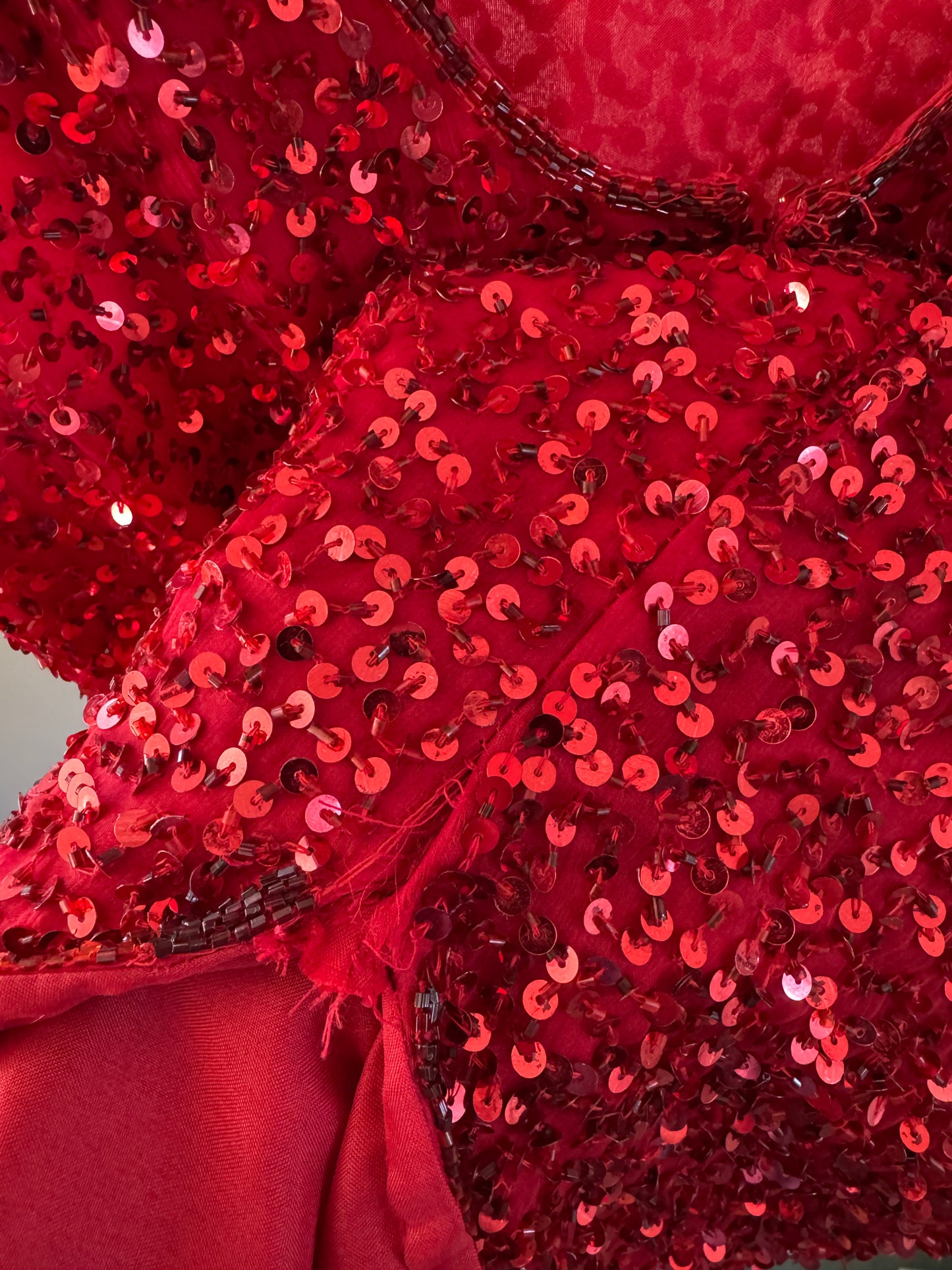 Vintage Sequin High Neck Tank Dress in Scarlet