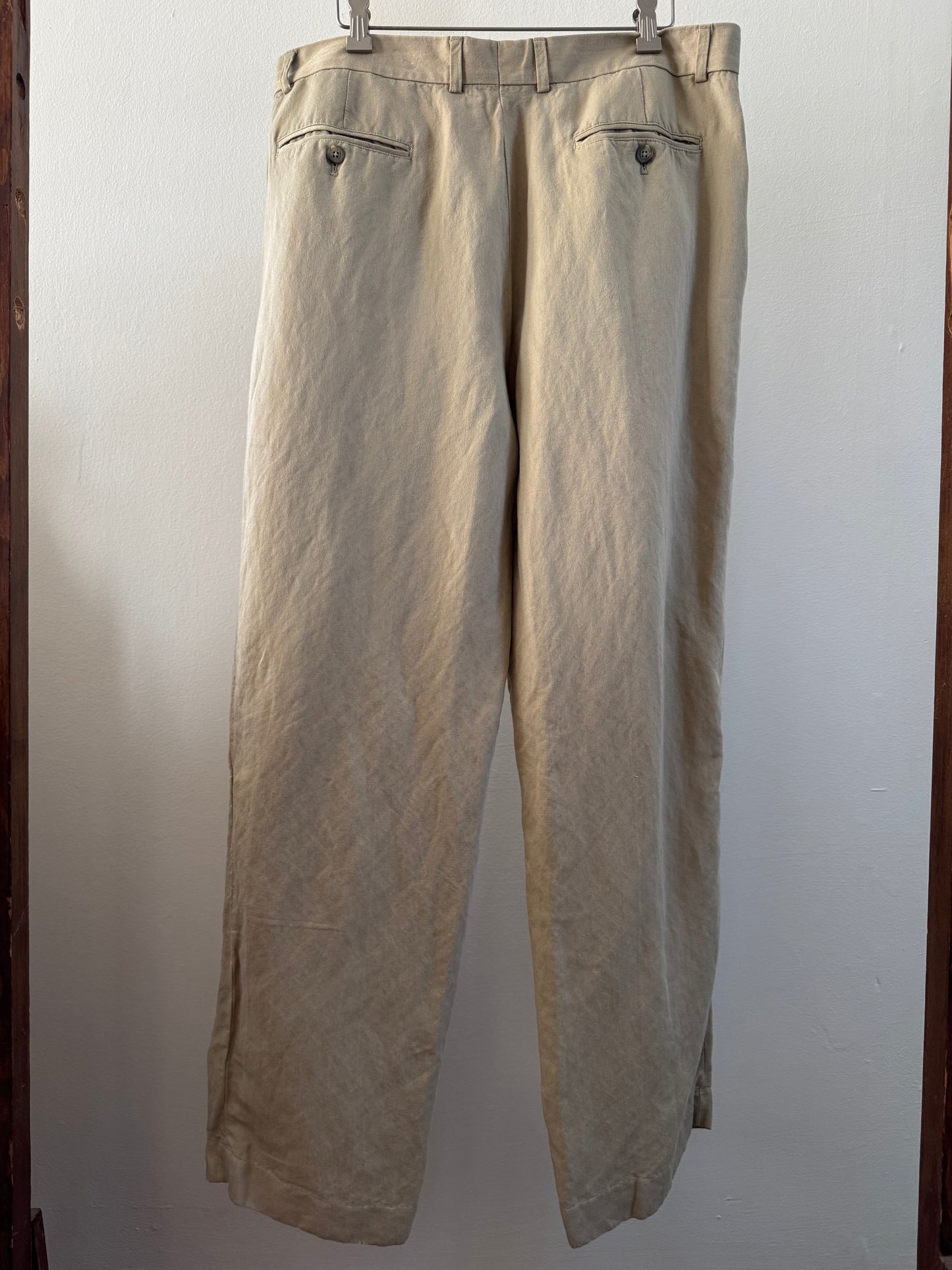 Reclaimed Claiborne Linen Viscose Pleated Trousers