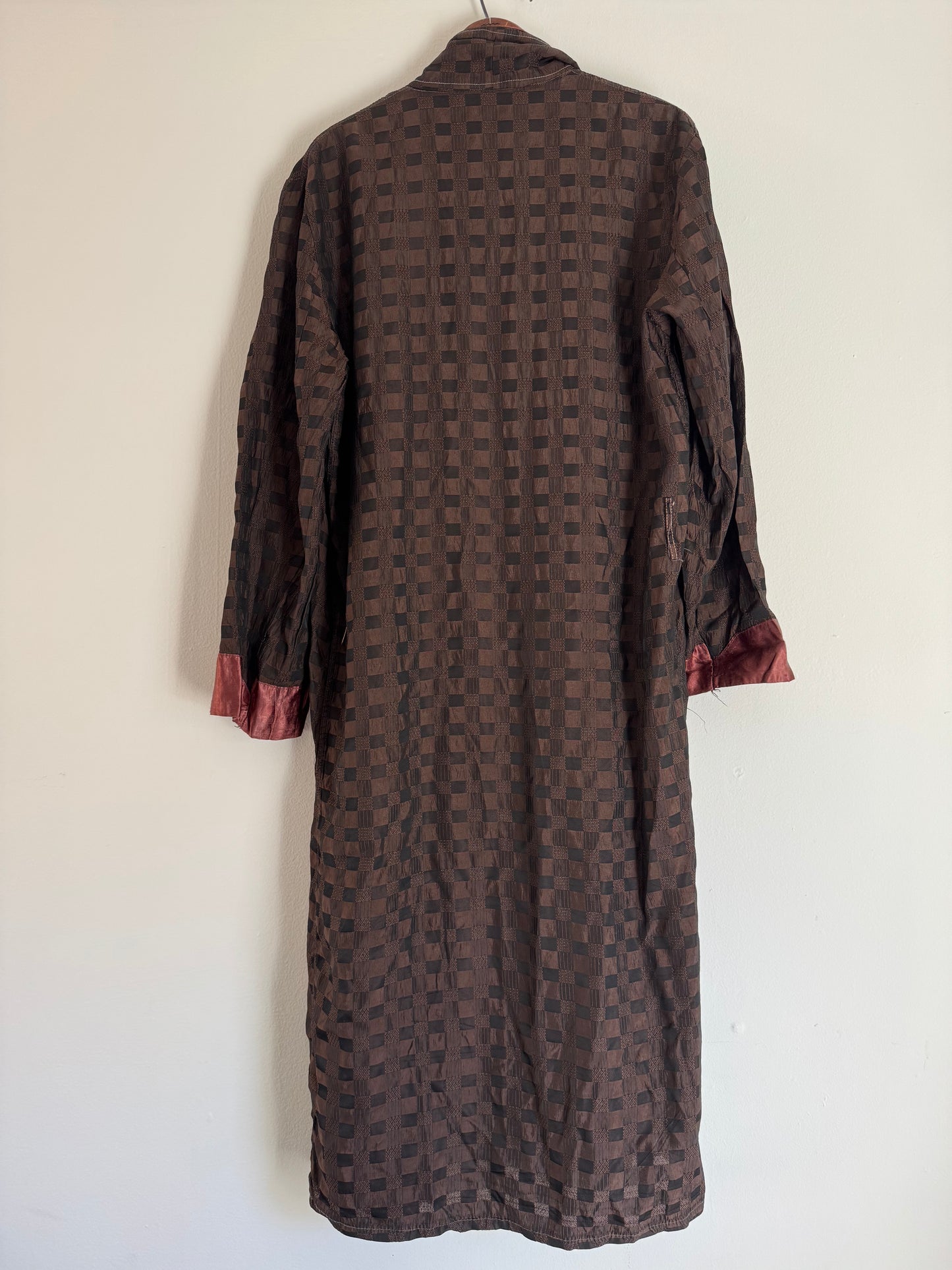Vintage Fashion Robe in Check Chocolate