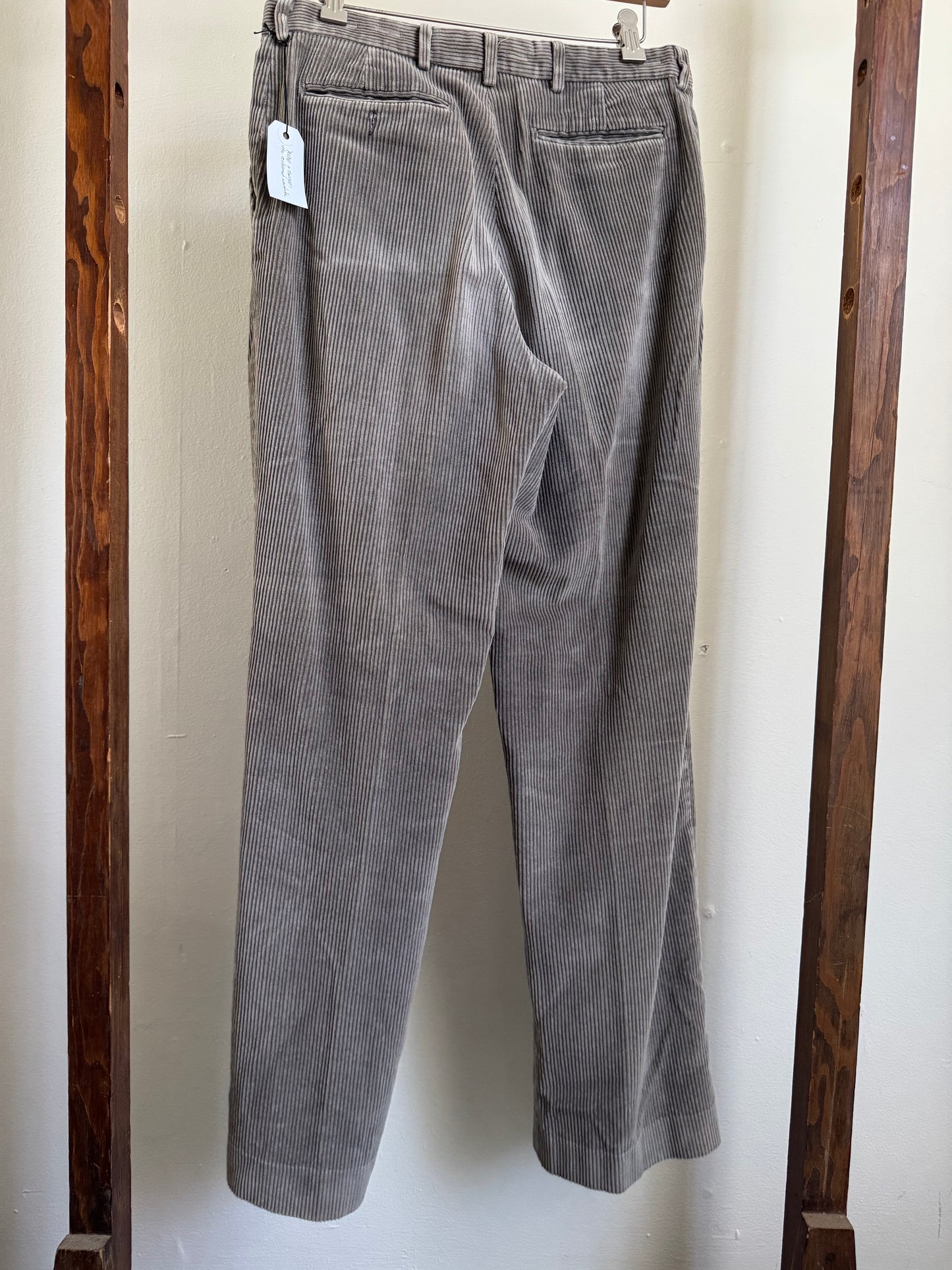 Reclaimed Gallery by Haggar Wide Wale Corduroy Trousers in Silver