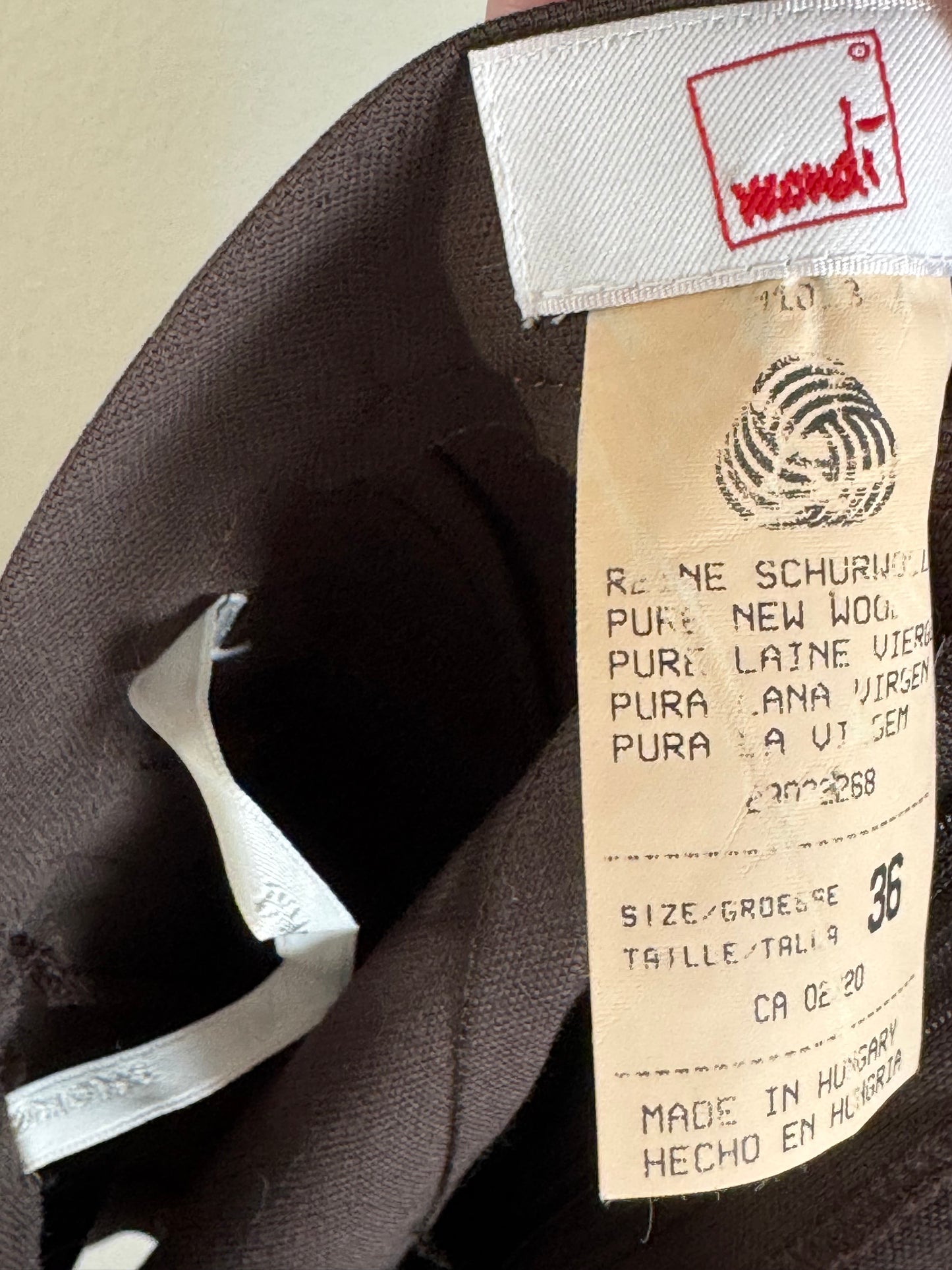 Vintage Wool Micro Mini Skirt in Mocha