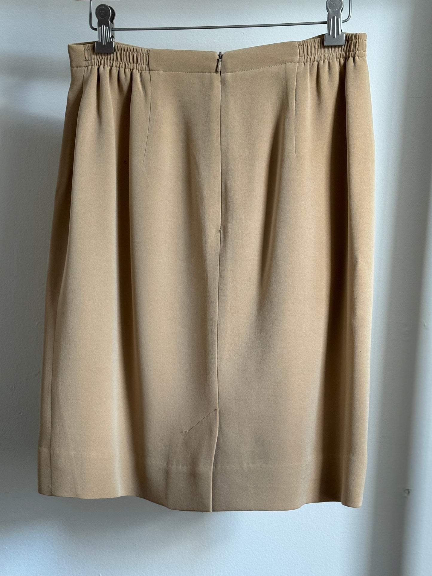 Vintage Dana Buchman Petites Silk Top & Skirt Set in Almond