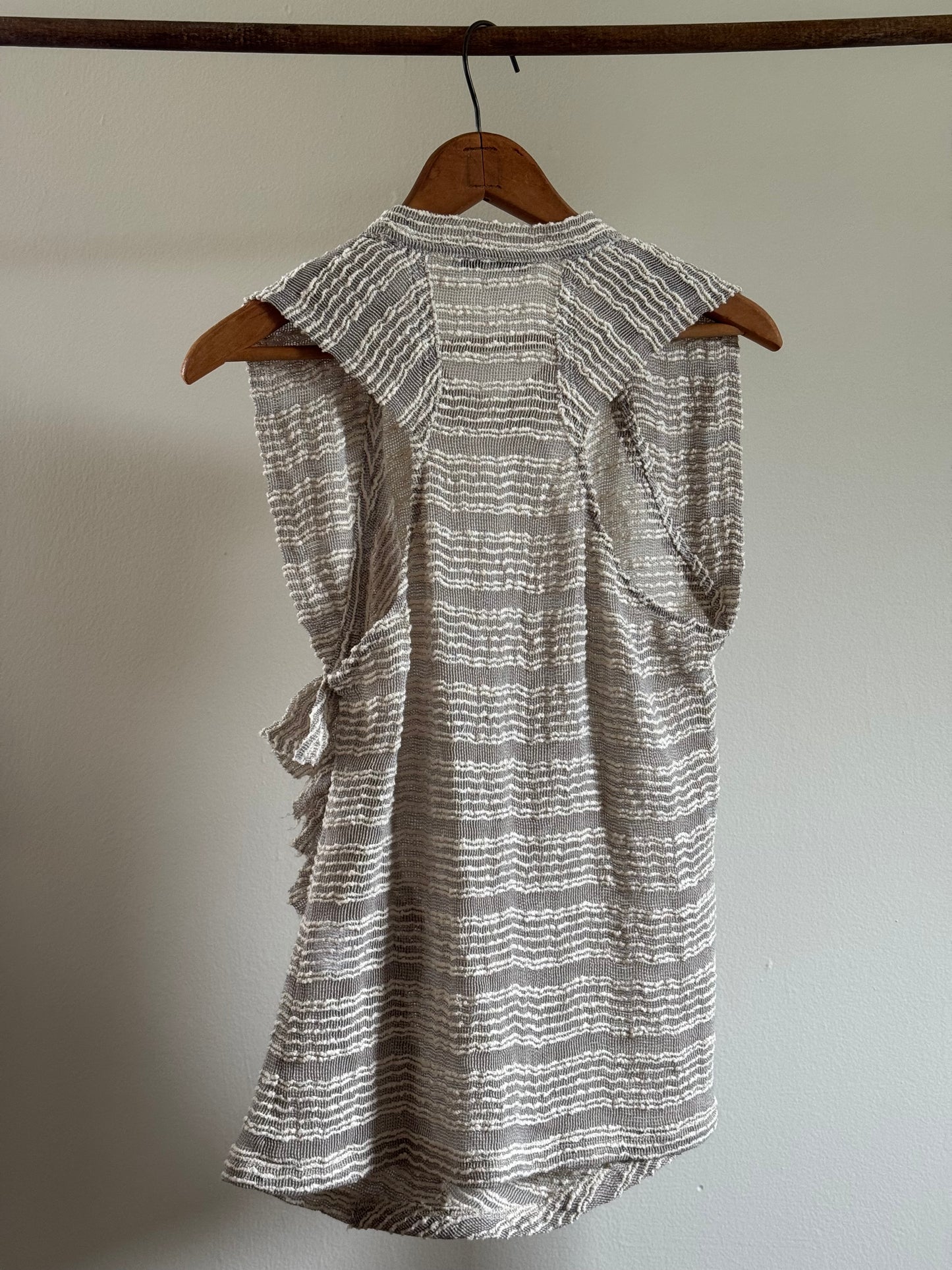 Reclaimed IRO Sheer Stripe Top in Ecru