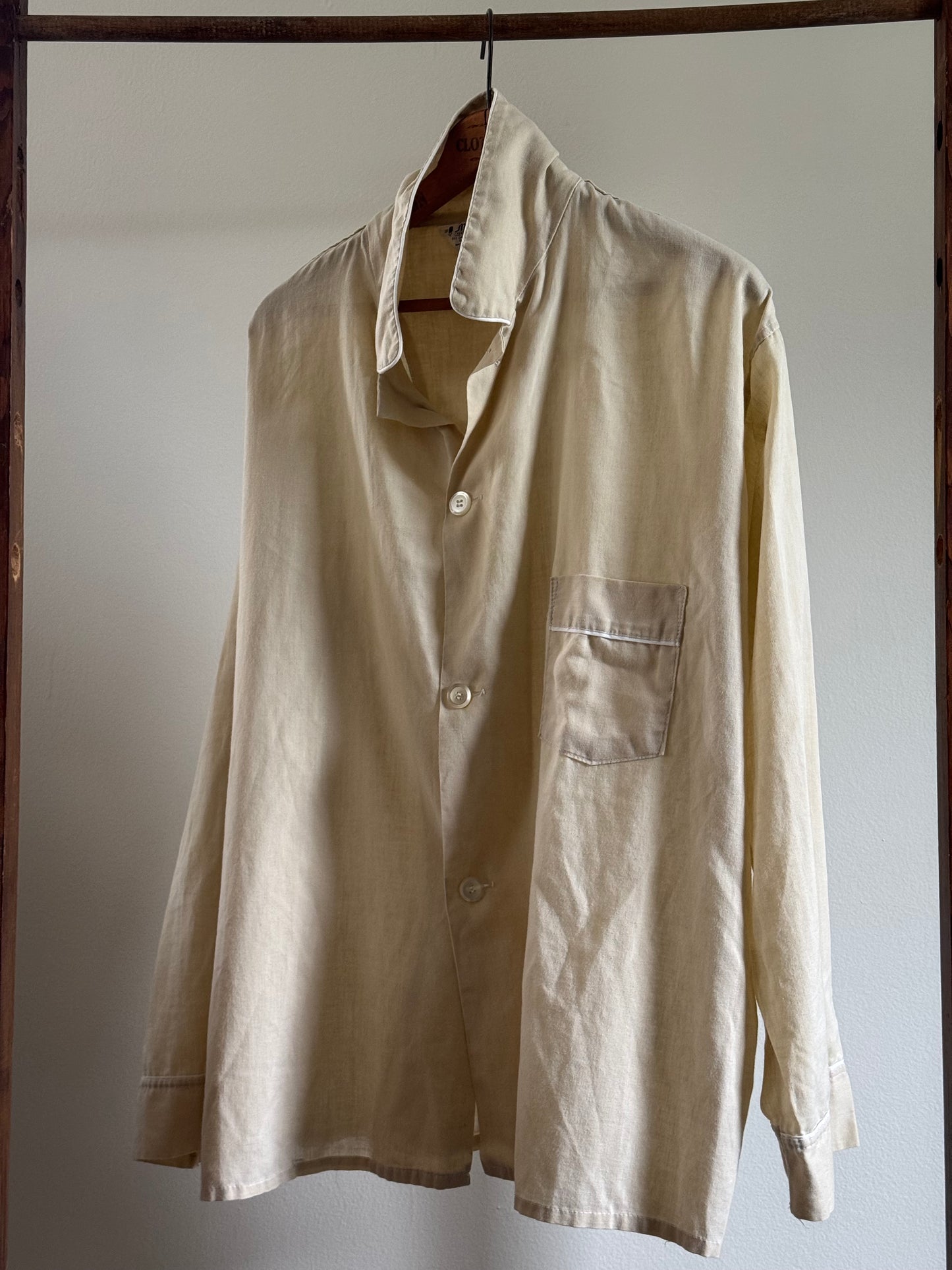 Vintage Pajama Shirt in Almond