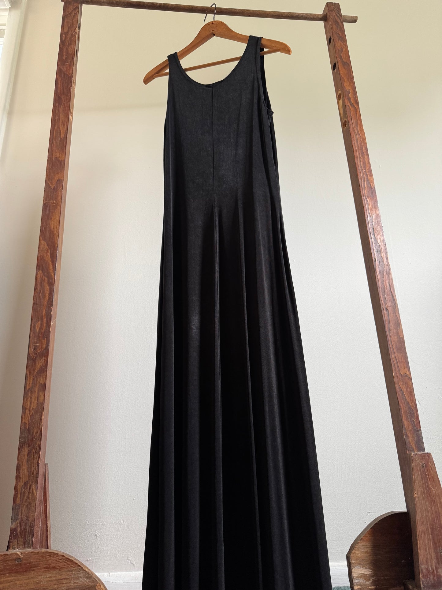Vintage Ronni Nicole Slinky Long Tank Dress in Black