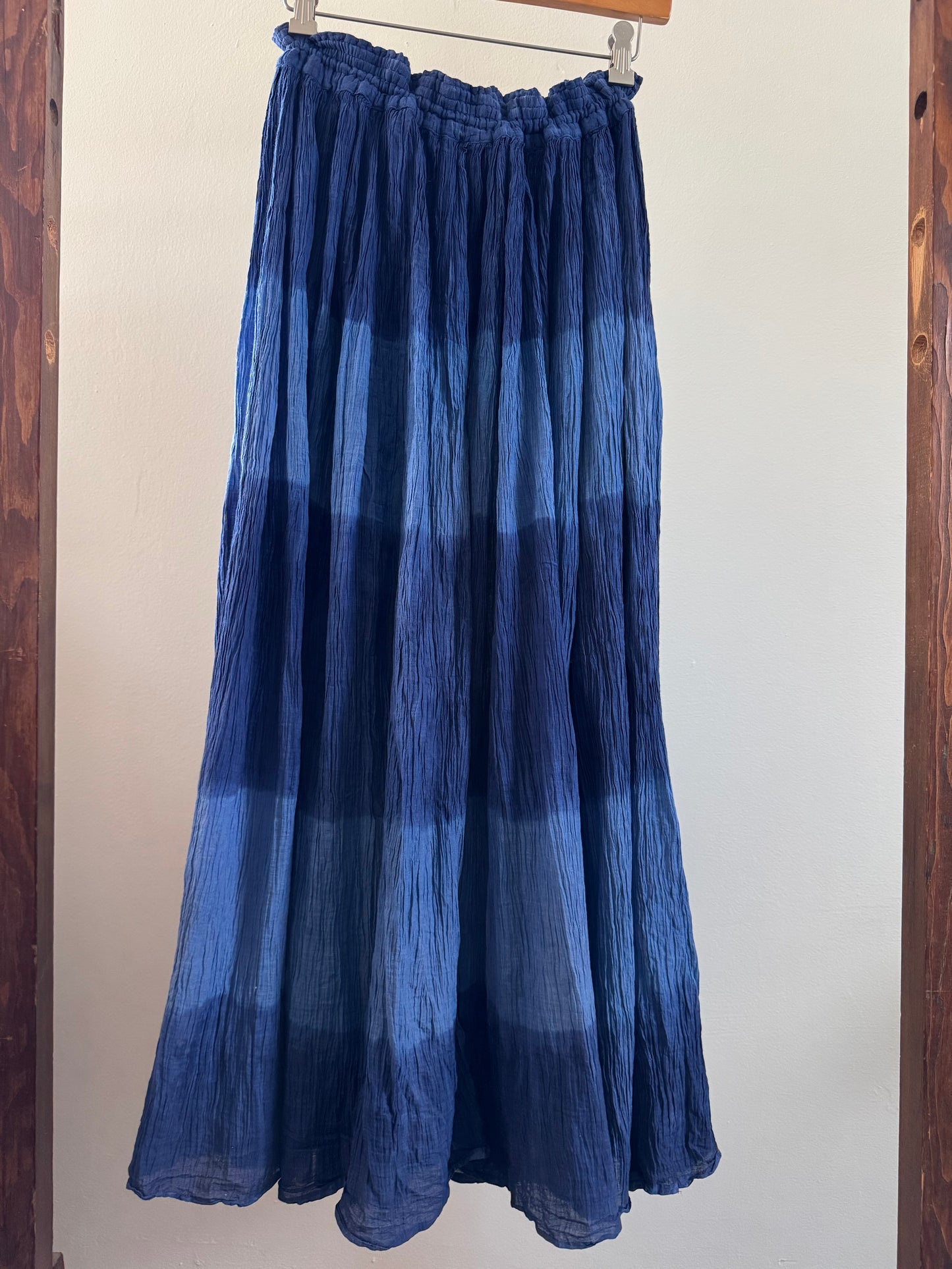 Reclaimed Dip Dyed Broom Skirt in Blue