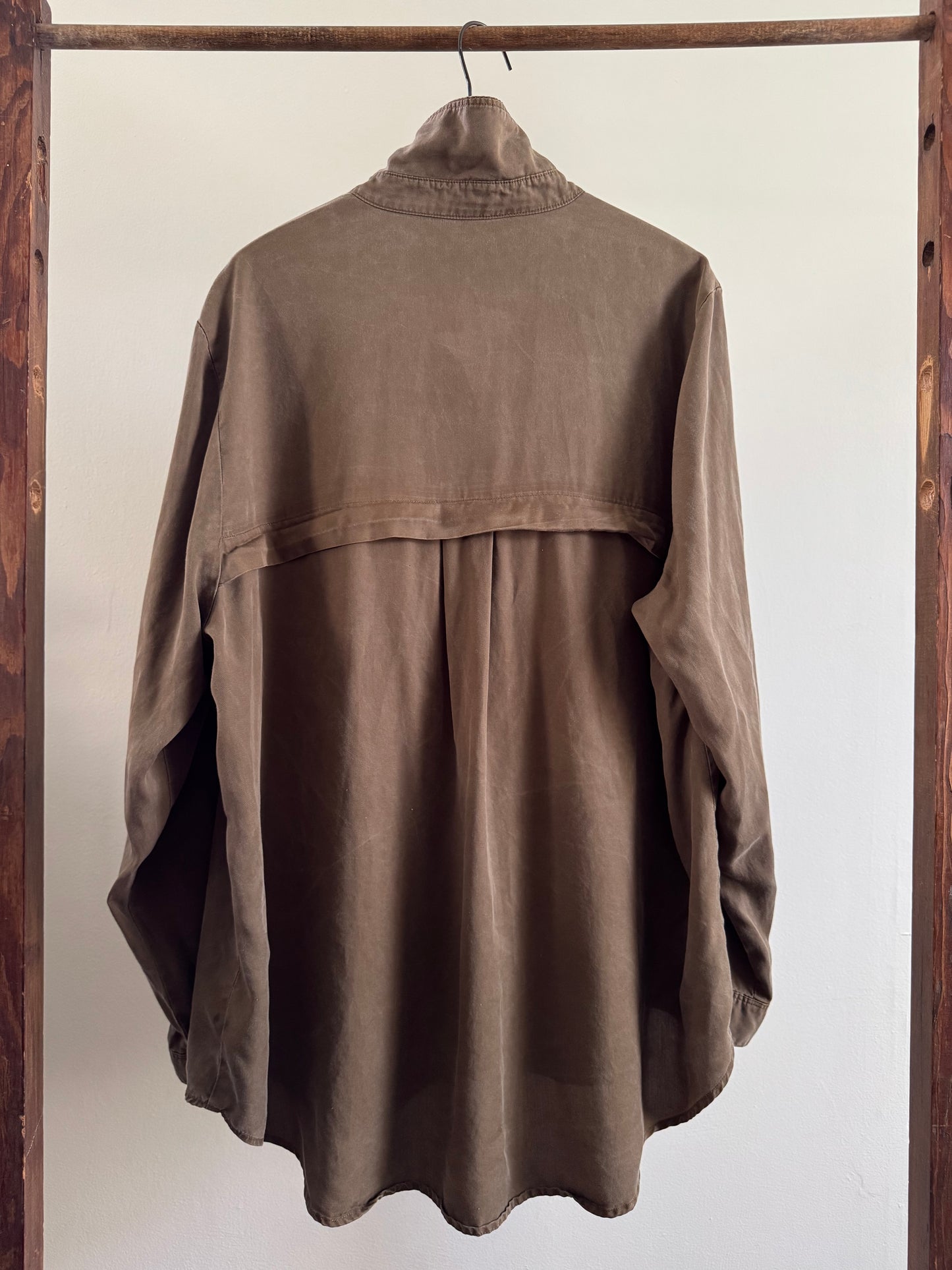 Reclaimed Lane Bryant Tencel Button Down Shirt in Pecan