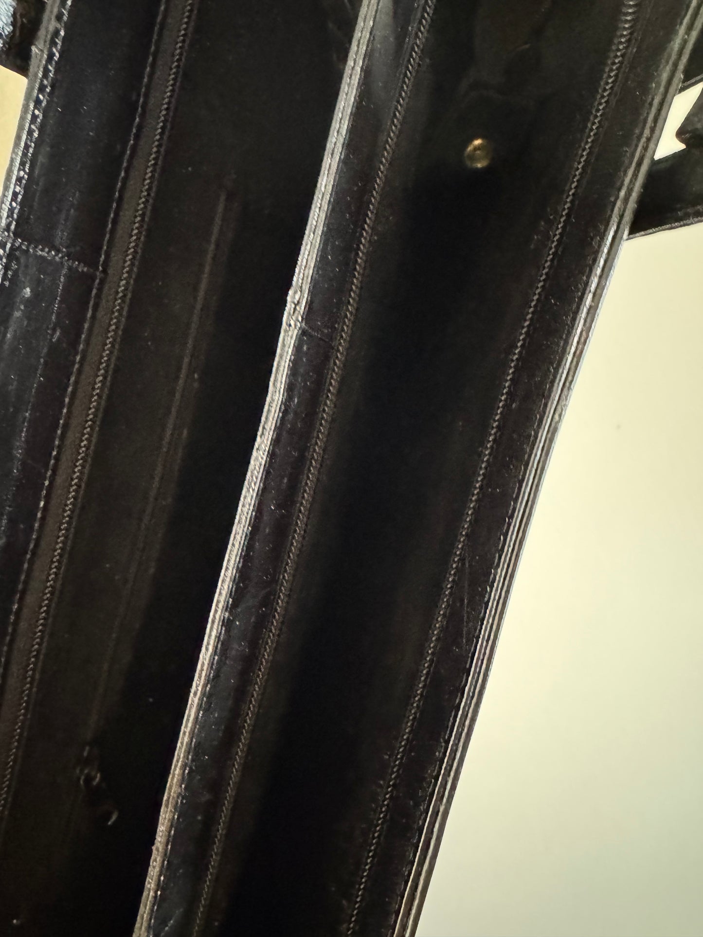 Vintage Eel Skin Structured Bag in Black