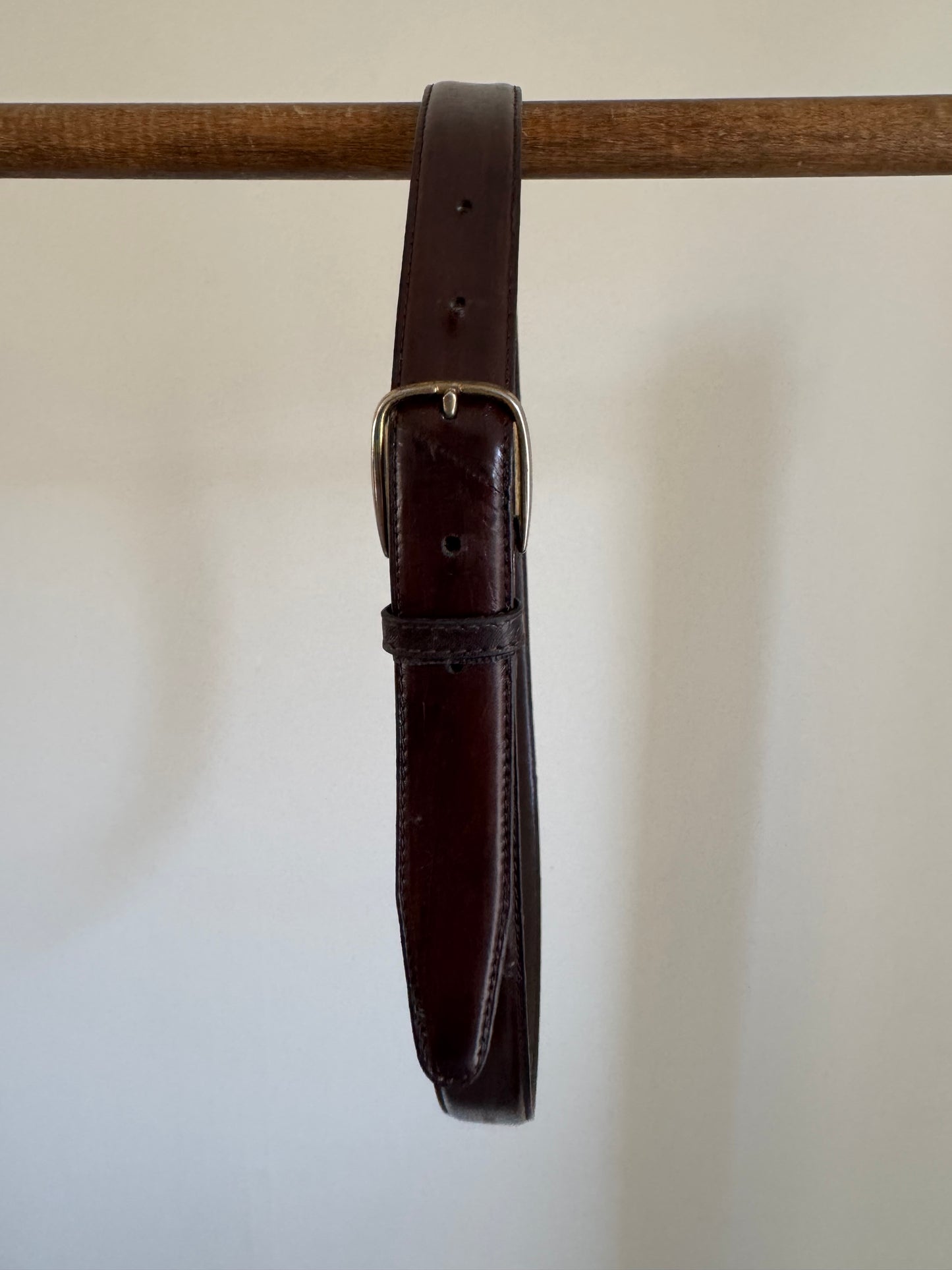Vintage Eel Skin Belt in Chocolate