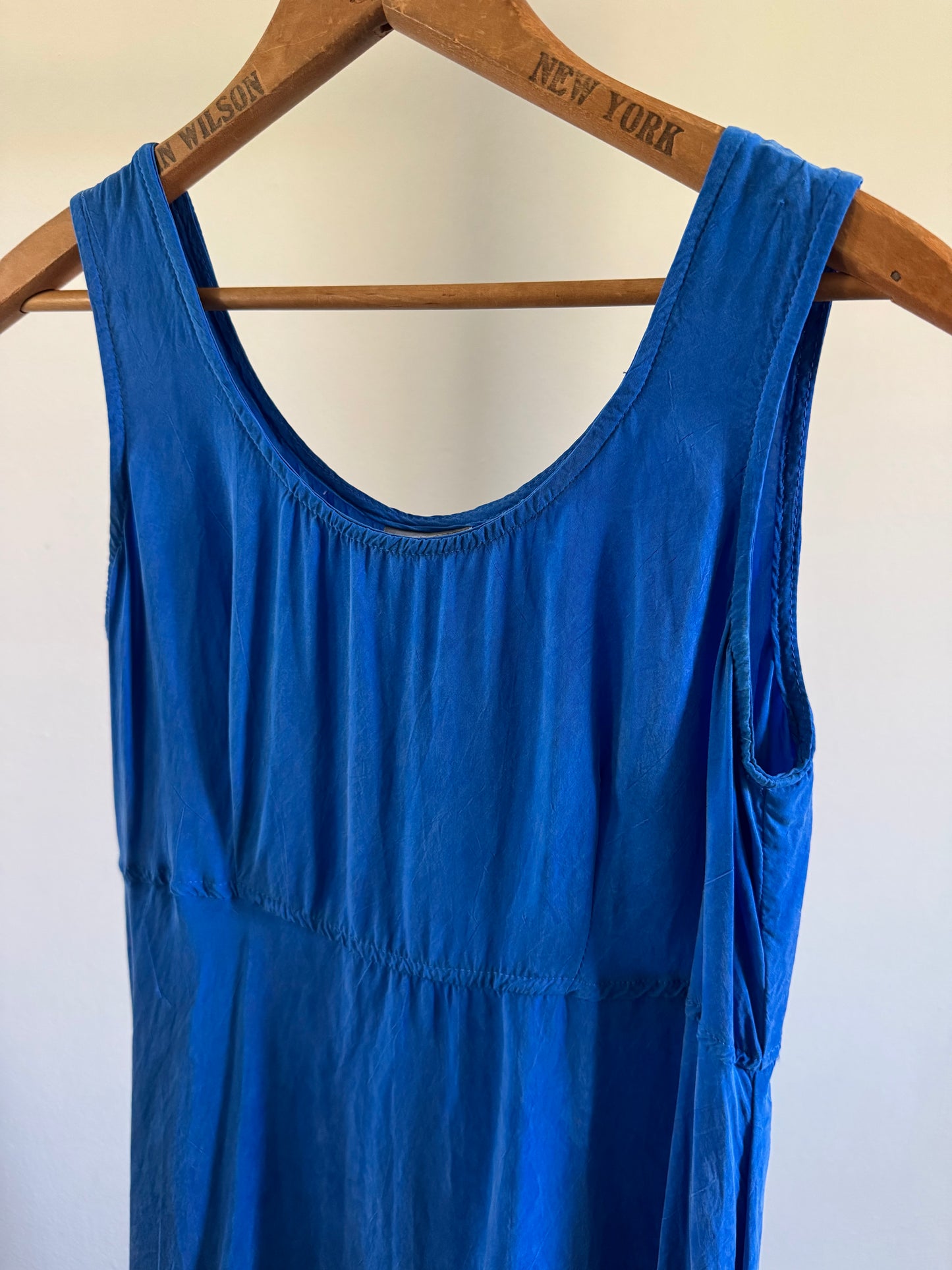 Vintage Rabbit Rabbit Rabbit Rayon Tank Dress in Electric Blue