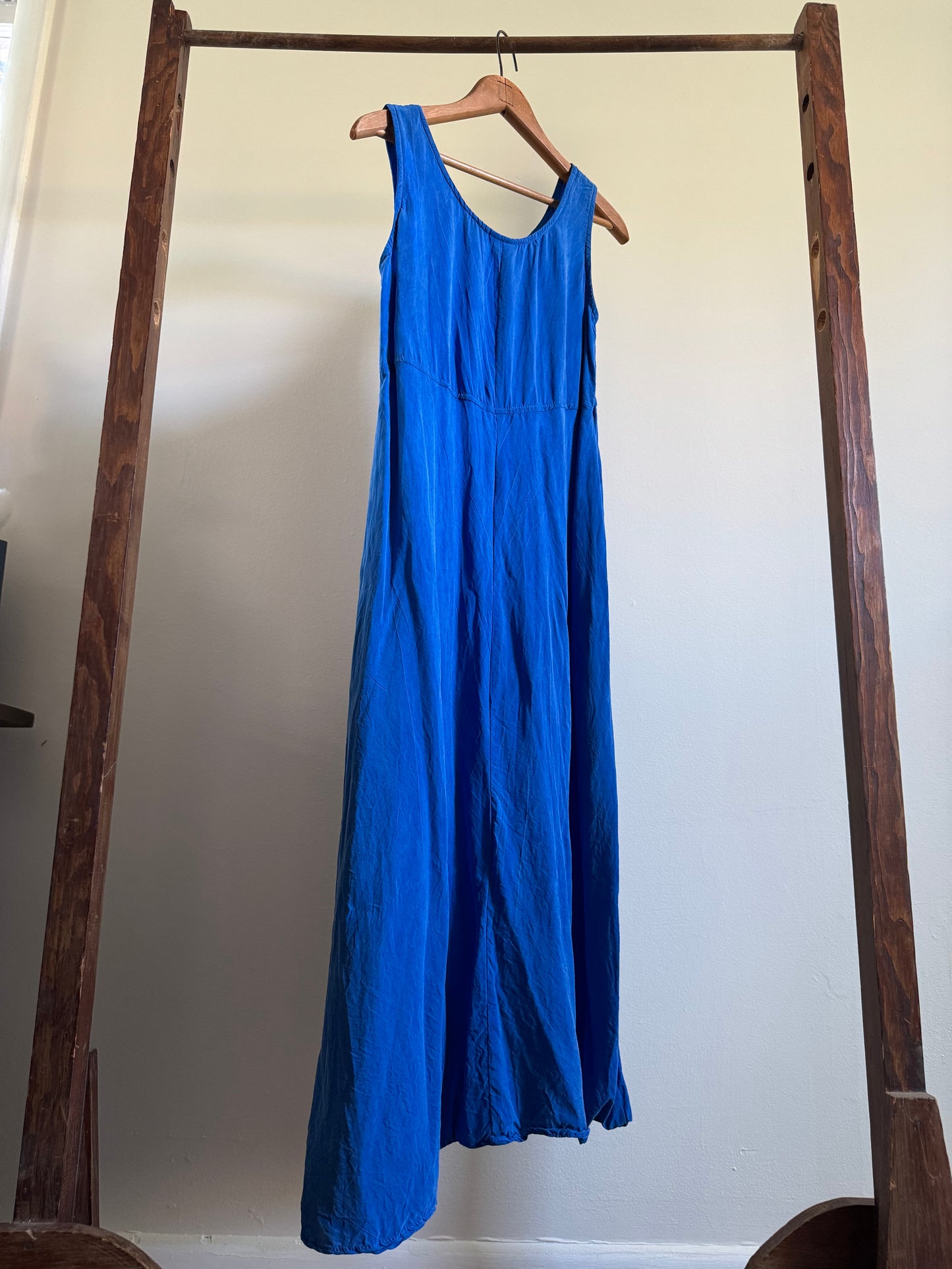 Vintage Rabbit Rabbit Rabbit Rayon Tank Dress in Electric Blue