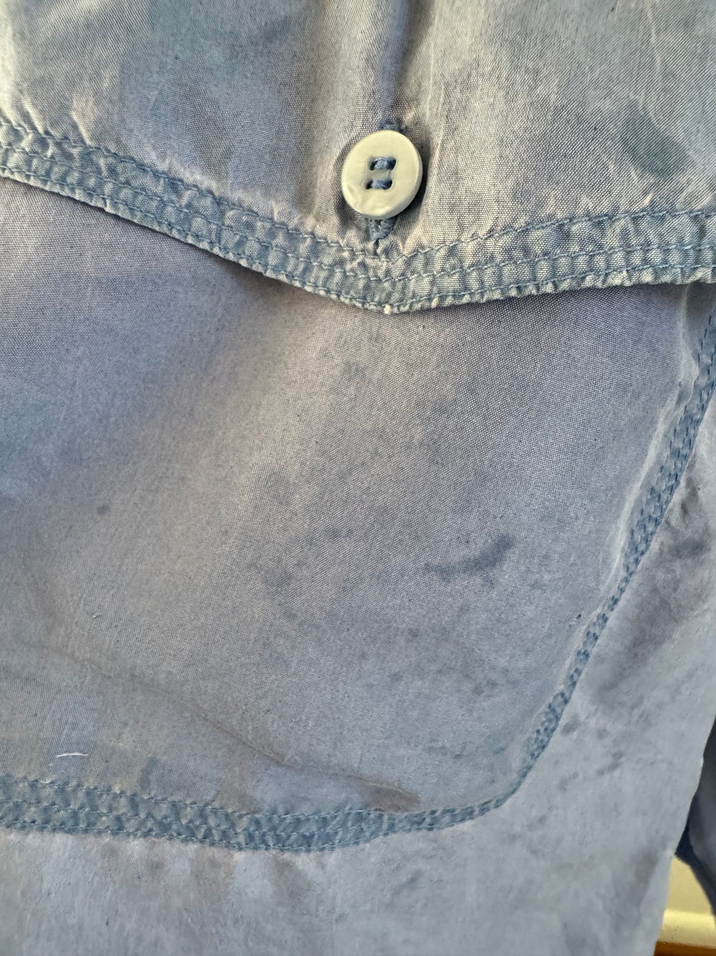 Vintage Denim Republic Silk Patch Pocket Shirt in Faded Blue