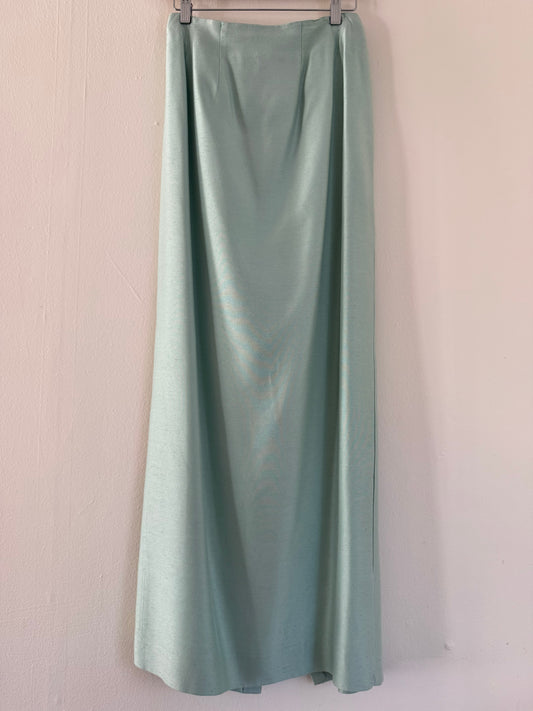 Vintage Long Column Skirt in Robin's Egg