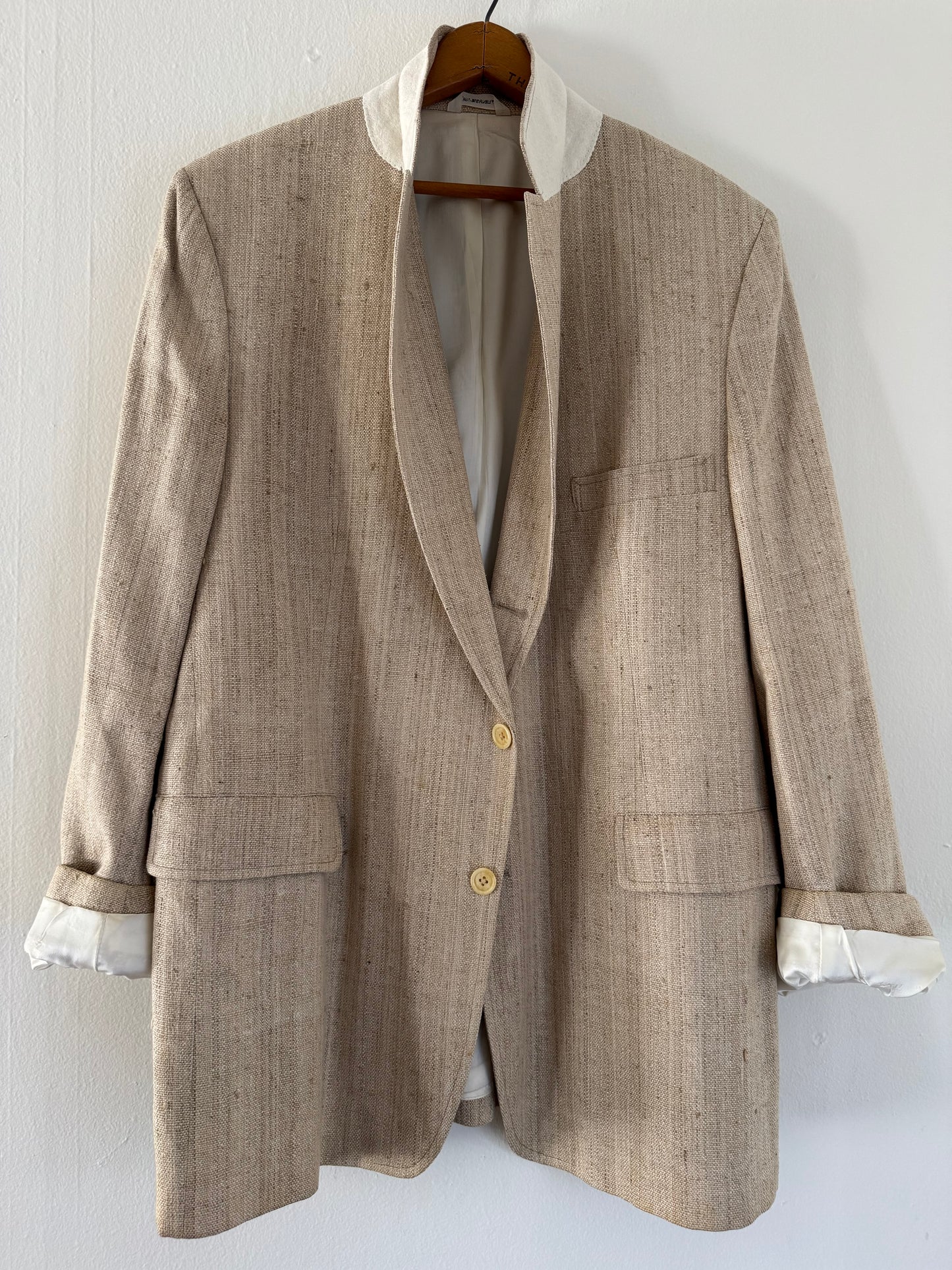 Vintage Harold's Silk Sport Coat in Straw
