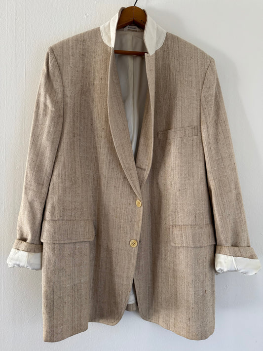 Vintage Harold's Silk Sport Coat in Straw