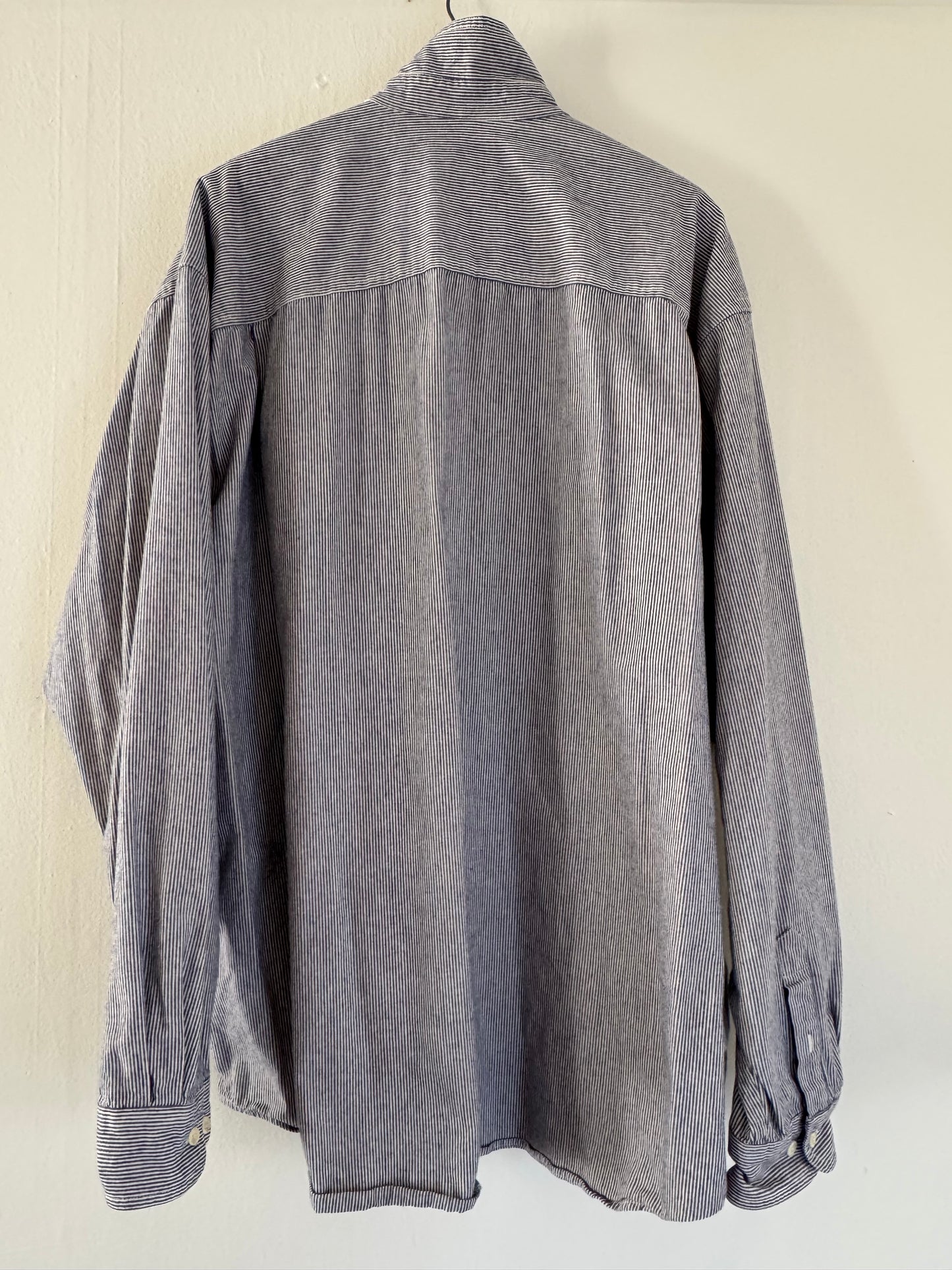 Eddie Bauer Cotton Railroad Stripe Button Down Shirt
