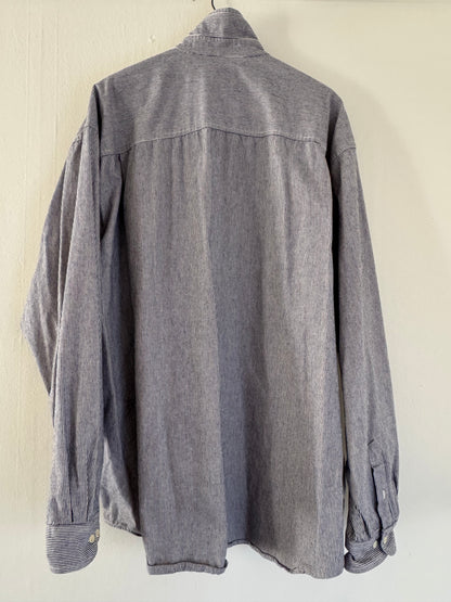 Eddie Bauer Cotton Railroad Stripe Button Down Shirt