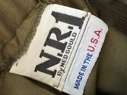 Vintage NR1 Cotton Full Skirt with Pockets in Army