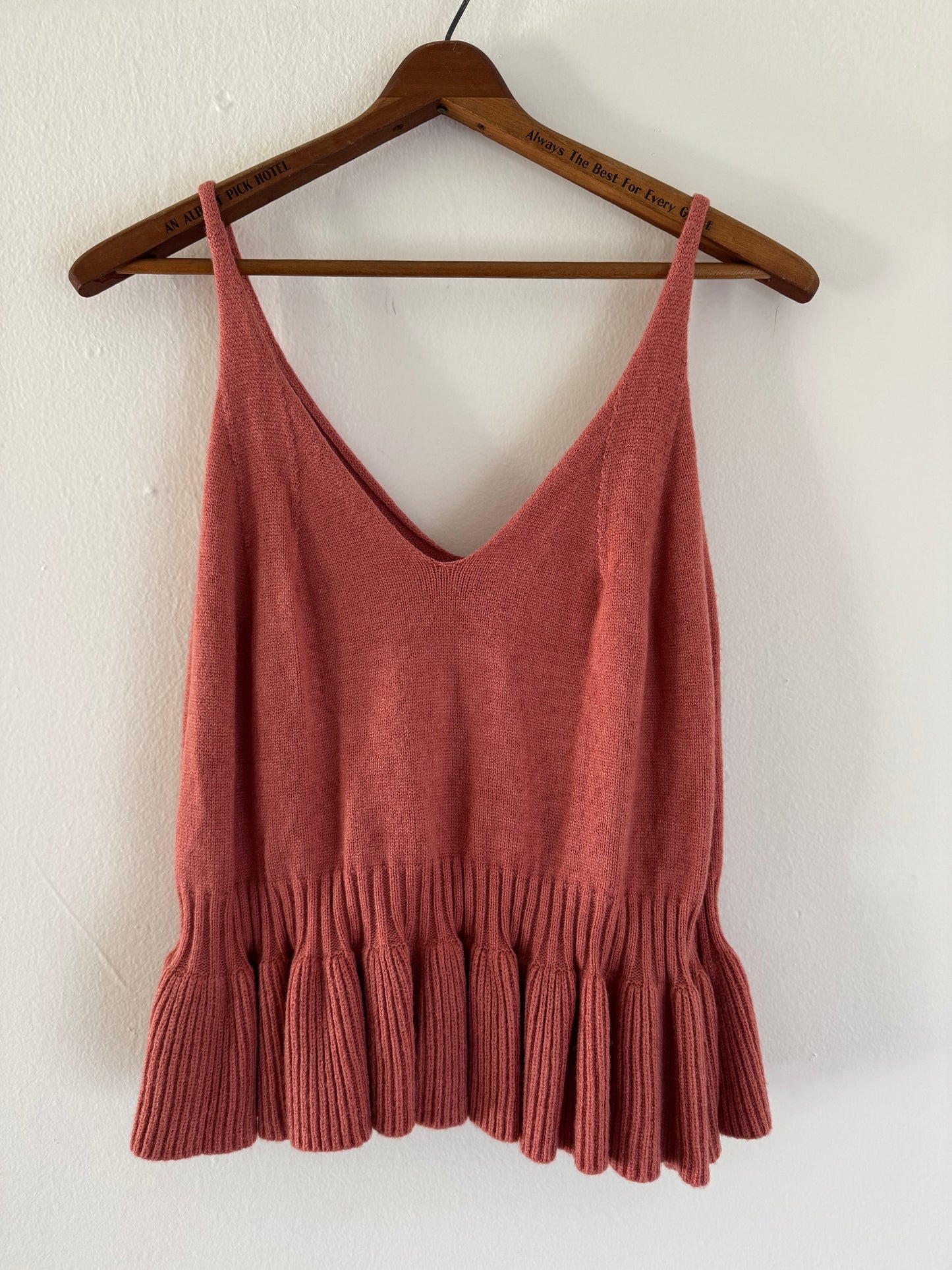 Knit Peplum Tank in Terracotta
