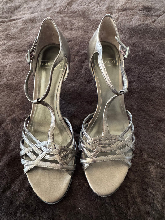 Harold's Bronze Leather Wedge Sandals