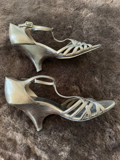 Harold's Bronze Leather Wedge Sandals