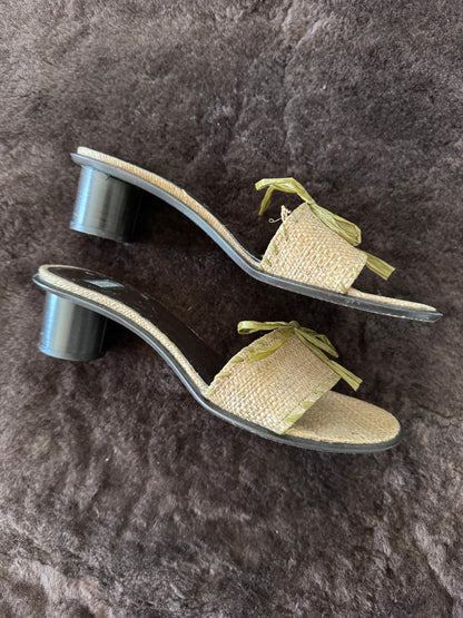 Anne Klein Straw Slides in Seaweed
