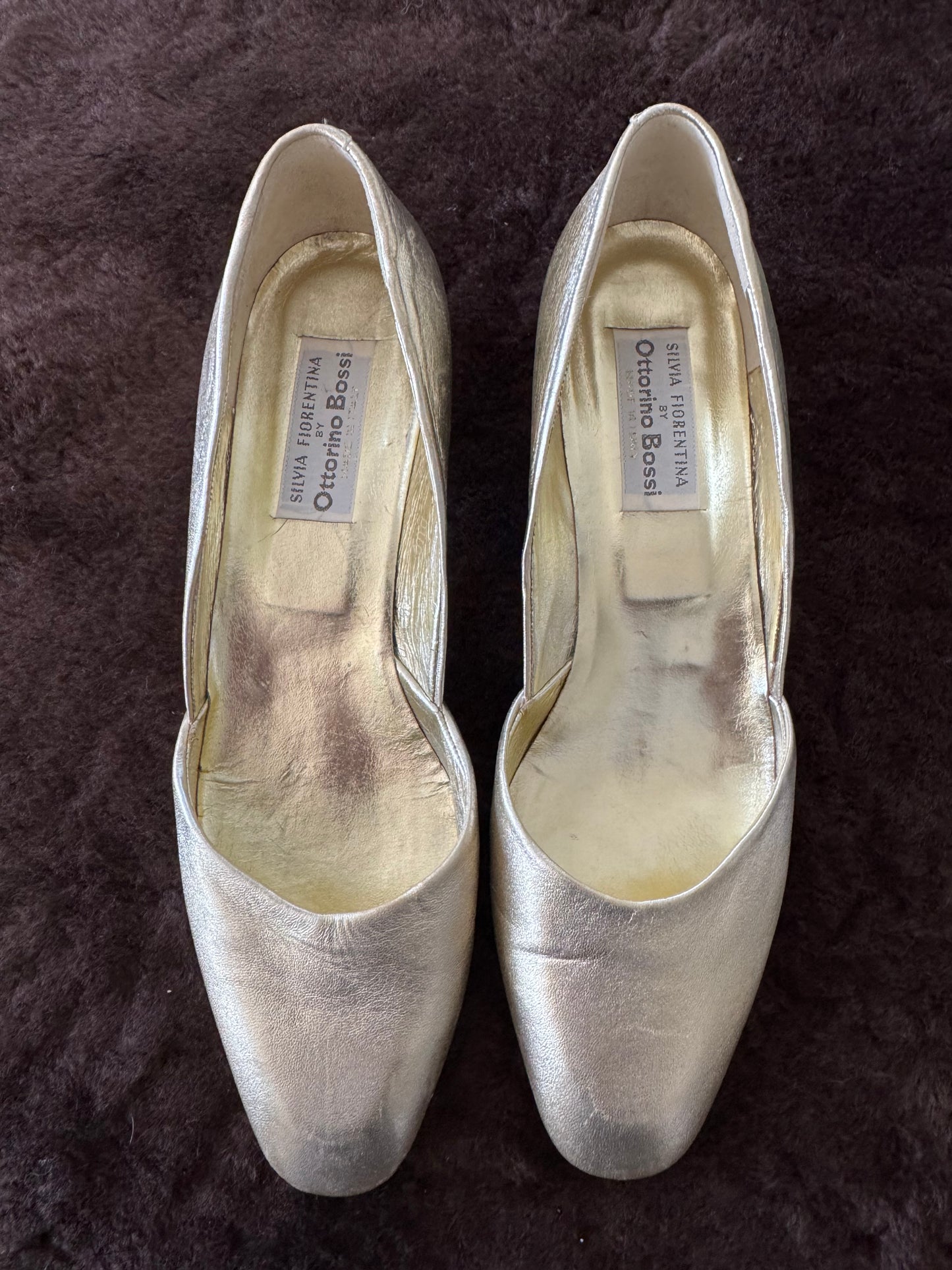 Vintage Ottorino Bossi Shoes in Gold
