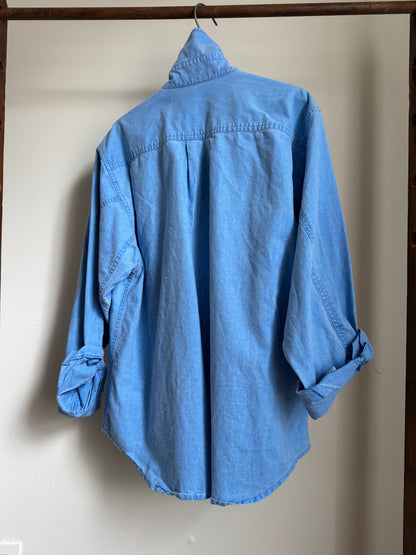 Vintage Geoffrey Hunter Cotton Fishing Shirt in Blue
