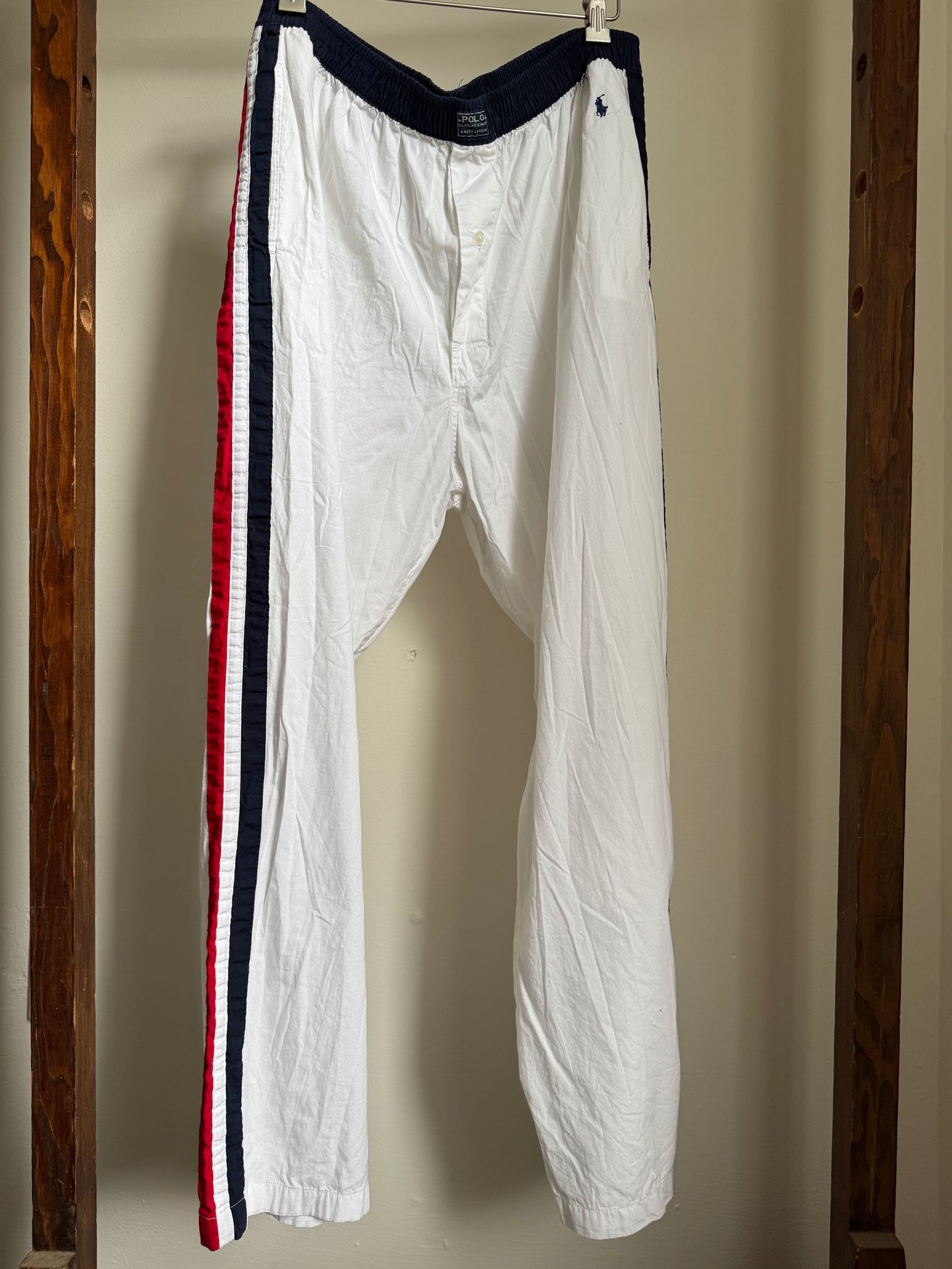 Polo Sleepwear Pant in White with Stripes