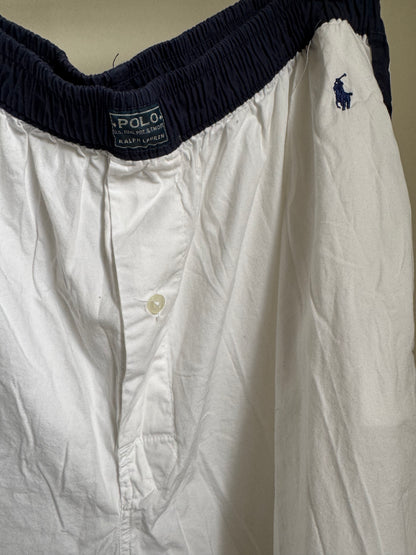 Polo Sleepwear Pant in White with Stripes