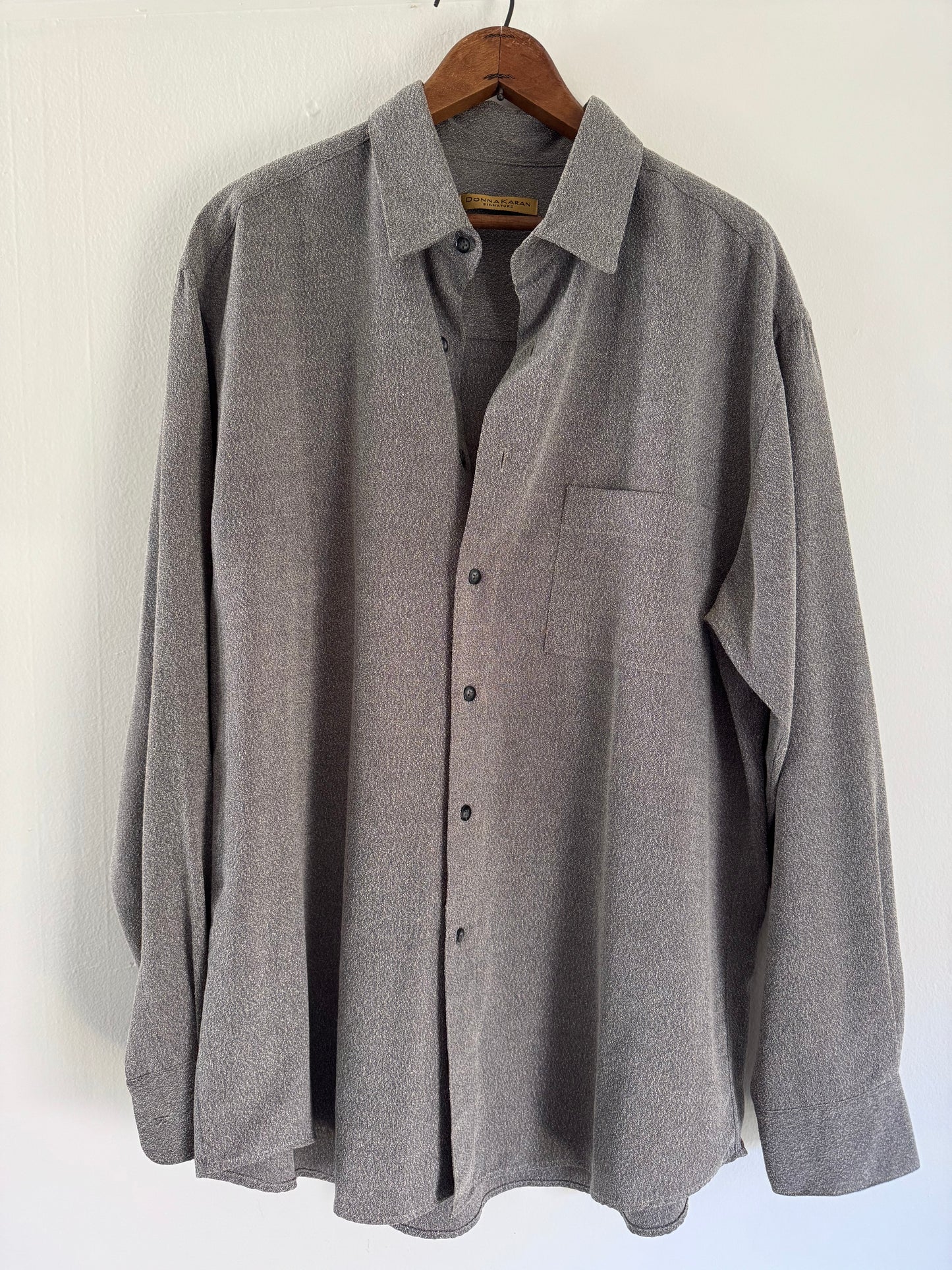 Donna Karan Signature Button Down Shirt in Slate