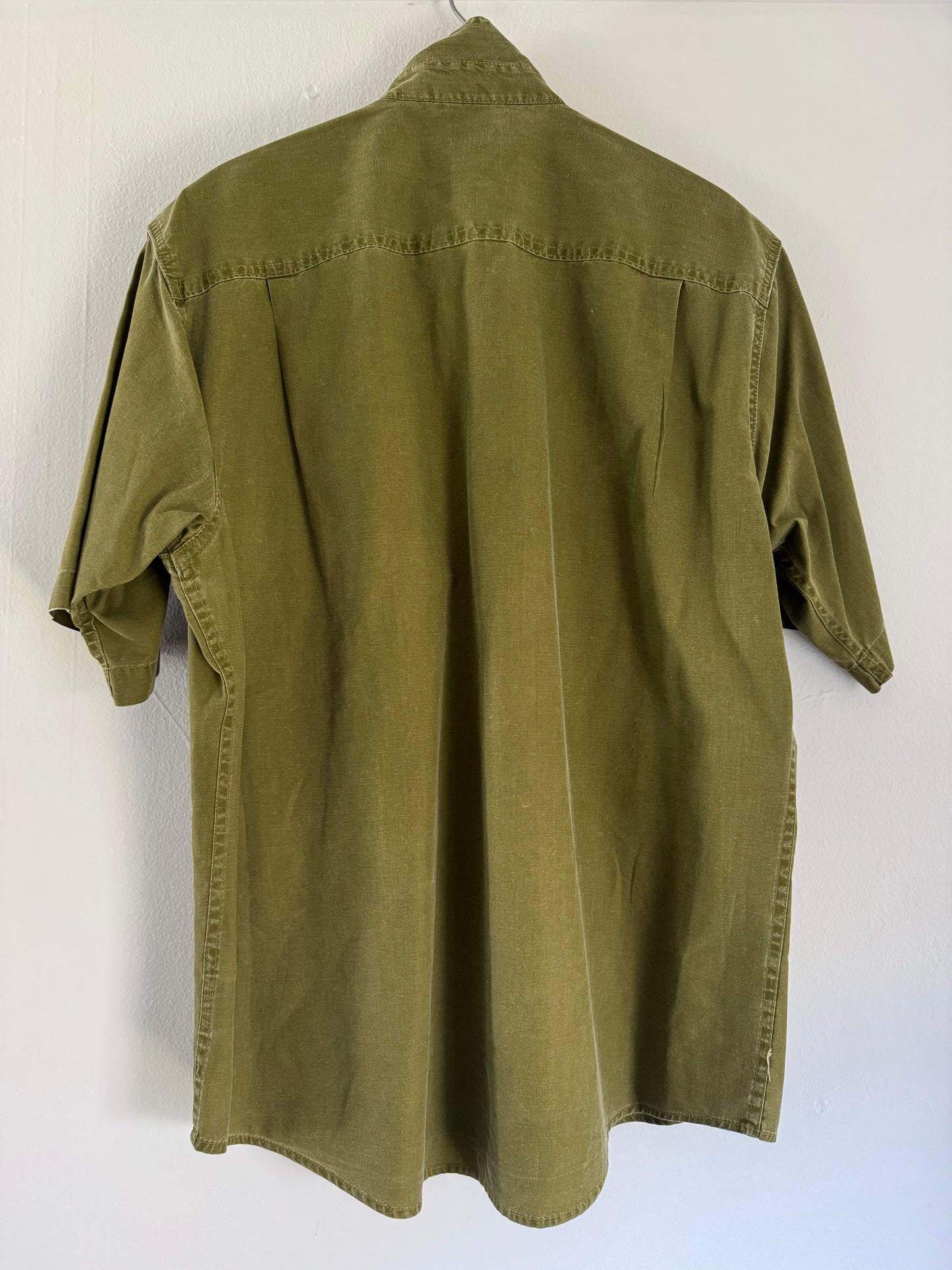 RedHead Cotton Short Sleeve Button Down Shirt in Vivid Olive