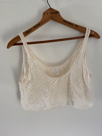 Zinke Swiss Dot Crop Tank in Ivory
