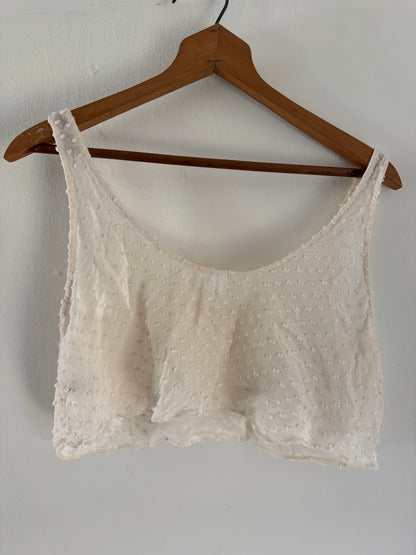 Zinke Swiss Dot Crop Tank in Ivory