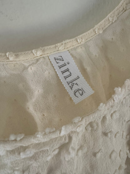 Zinke Swiss Dot Crop Tank in Ivory