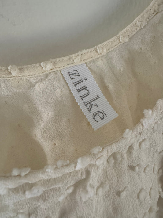 Zinke Swiss Dot Crop Tank in Ivory