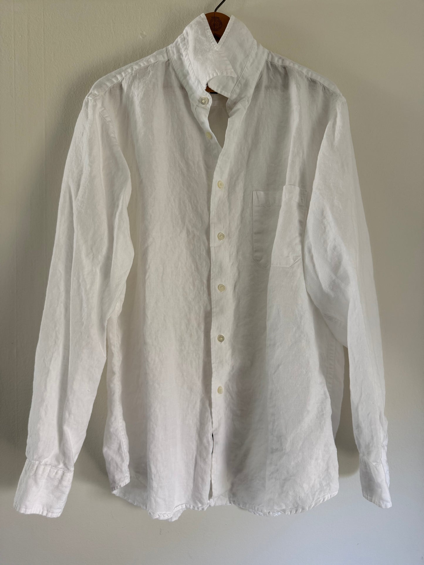 Murano Linen Button Down Shirt in White